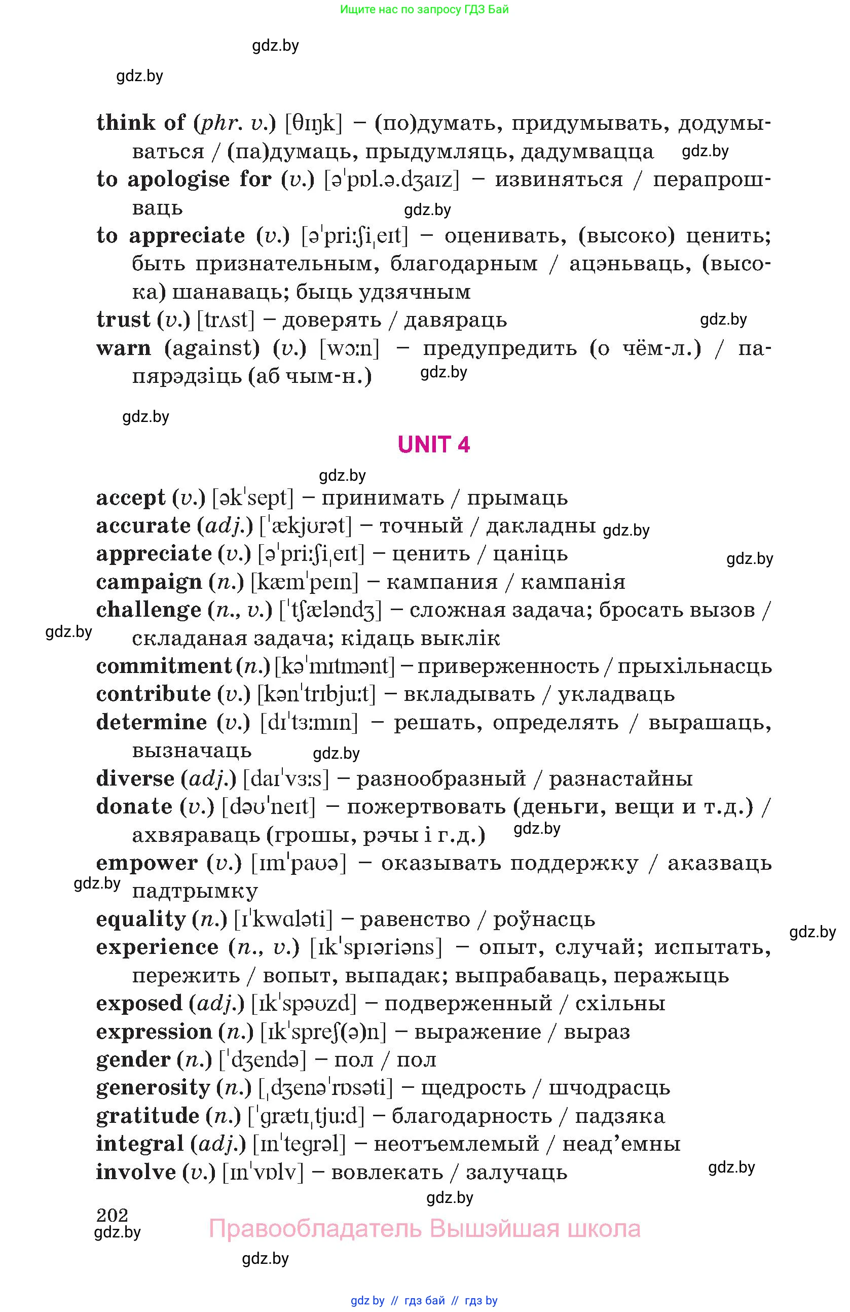 Английский язык (english), 10 класс Учебник (Student's book), авторы: Демченко Наталья Валентиновна, Юхнель Наталья Валентиновна, Севрюкова Татьяна Юрьевна, Бушуева Эдите Владиславовна, Лапицкая Людмила Михайловна (Lapitskaya Ludmila), издательство Вышэйшая школа, Минск, 2021, голубого цвета, страница 202