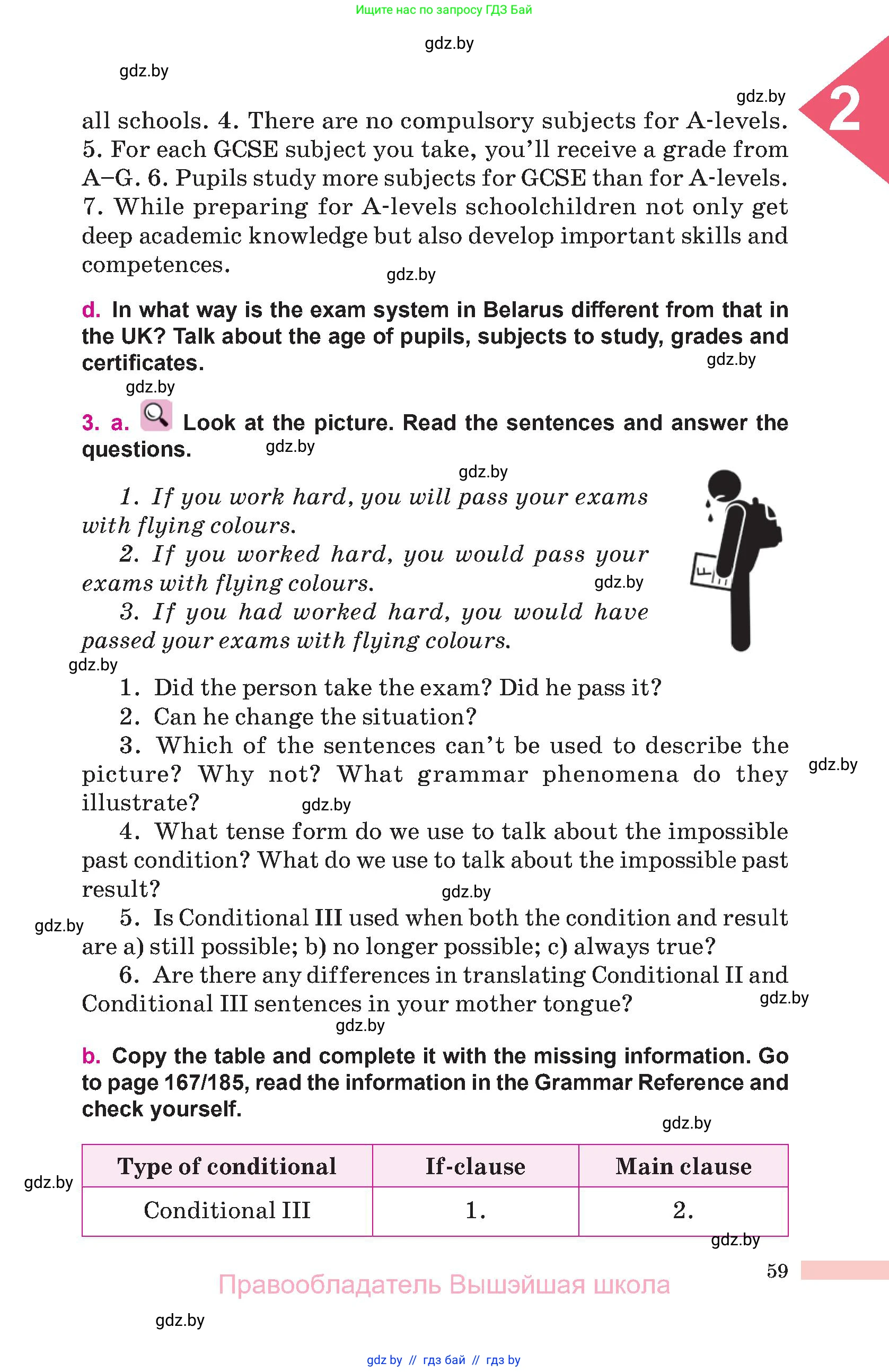 Английский язык (english), 10 класс Учебник (Student's book), авторы: Демченко Наталья Валентиновна, Юхнель Наталья Валентиновна, Севрюкова Татьяна Юрьевна, Бушуева Эдите Владиславовна, Лапицкая Людмила Михайловна (Lapitskaya Ludmila), издательство Вышэйшая школа, Минск, 2021, голубого цвета, Часть ( Part) 1, страница 59