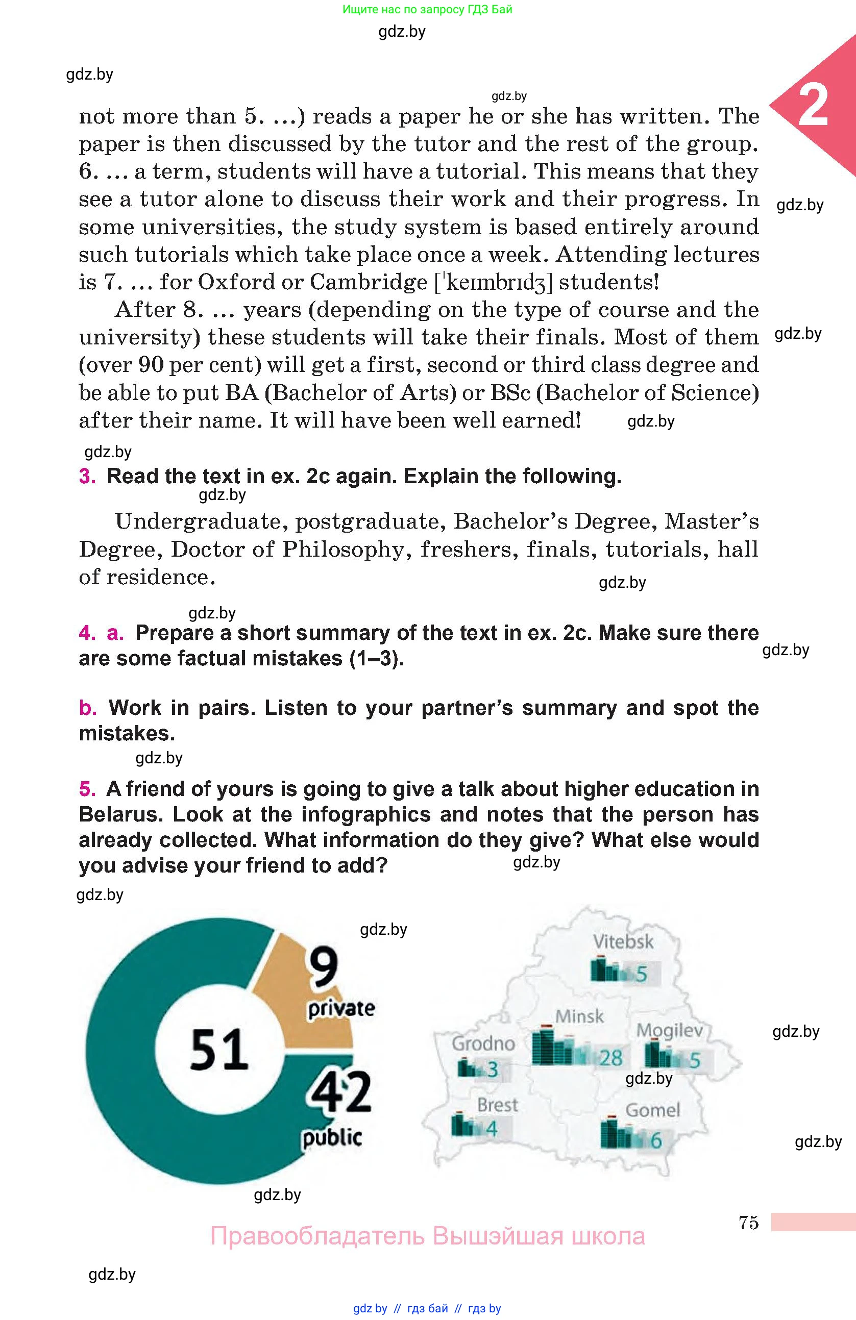 Английский язык (english), 10 класс Учебник (Student's book), авторы: Демченко Наталья Валентиновна, Юхнель Наталья Валентиновна, Севрюкова Татьяна Юрьевна, Бушуева Эдите Владиславовна, Лапицкая Людмила Михайловна (Lapitskaya Ludmila), издательство Вышэйшая школа, Минск, 2021, голубого цвета, Часть ( Part) 1, страница 75