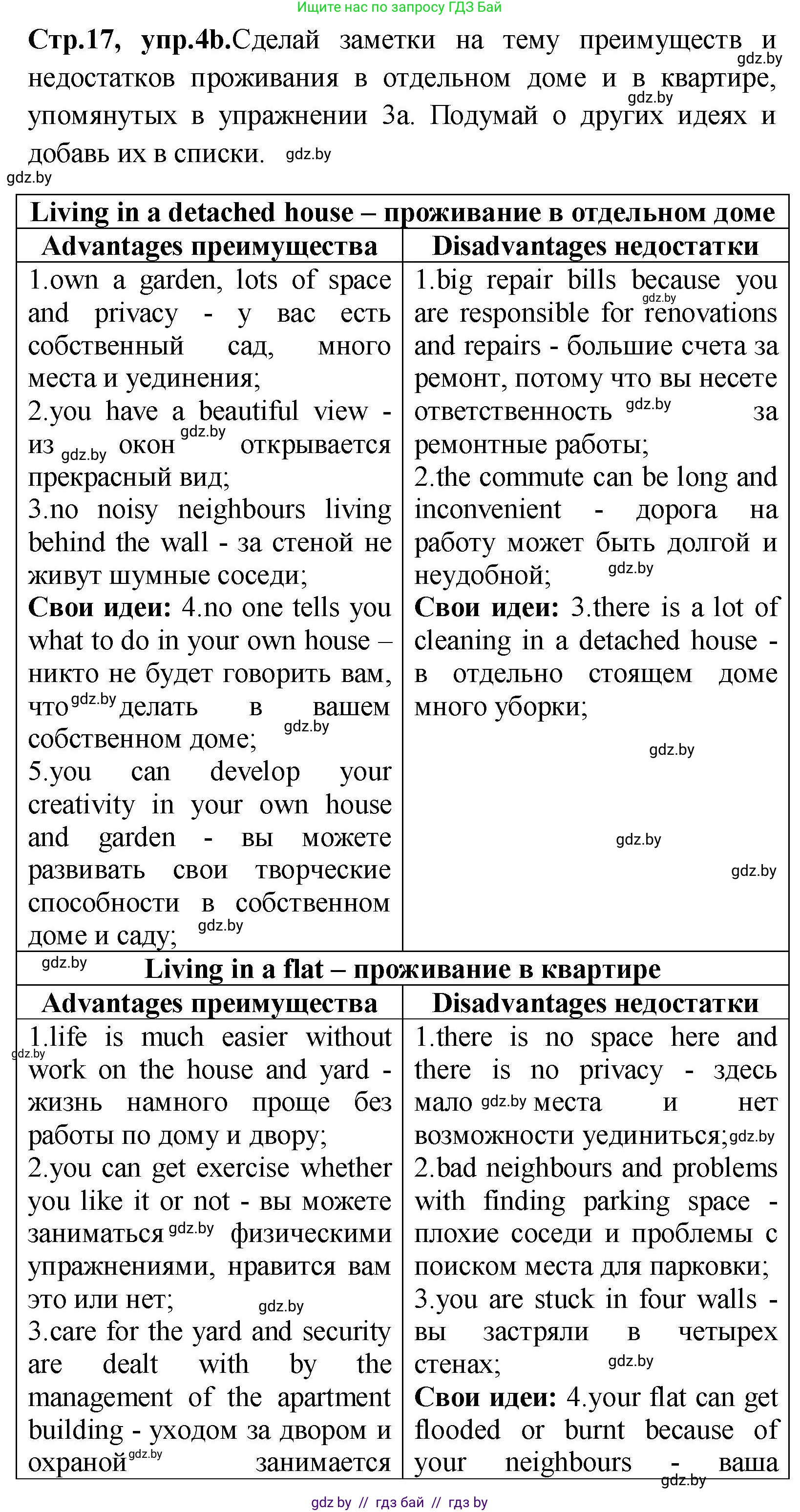 Английский язык (english), 10 класс Учебник (Student's book), авторы: Демченко Наталья Валентиновна, Юхнель Наталья Валентиновна, Севрюкова Татьяна Юрьевна, Бушуева Эдите Владиславовна, Лапицкая Людмила Михайловна (Lapitskaya Ludmila), издательство Вышэйшая школа, Минск, 2021, голубого цвета, Часть ( Part) 1, страница 17, номер 4, Решение (продолжение 2)