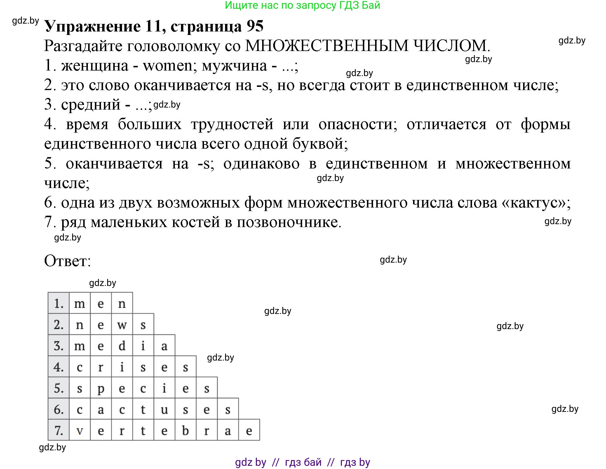 Английский язык (english), 10 класс Тетрадь по грамматике (grammar), авторы: Севрюкова Татьяна Юрьевна, Бушуева Эдите Владиславовна, Юхнель Наталья Валентиновна, издательство Аверсэв, Минск, 2021, сиреневого цвета, страница 95, номер 11, Решение