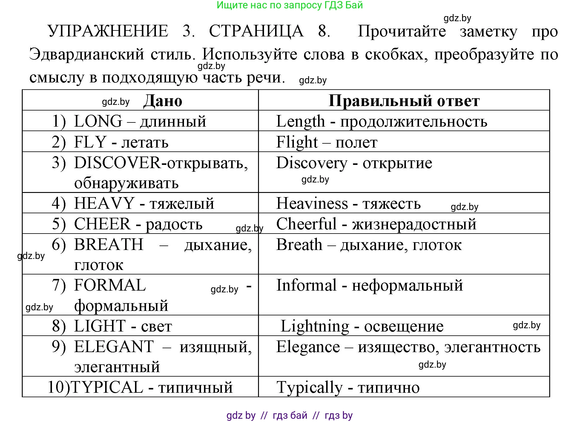 Английский язык (english), 10 класс рабочая тетрадь (activity book), авторы: Юхнель Наталья Валентиновна, Наумова Елена Георгиевна, Демченко Наталья Валентиновна, издательство Аверсэв, Минск, 2020, сиреневого цвета, Часть ( Part) 1, страница 8, номер 3, Решение 1