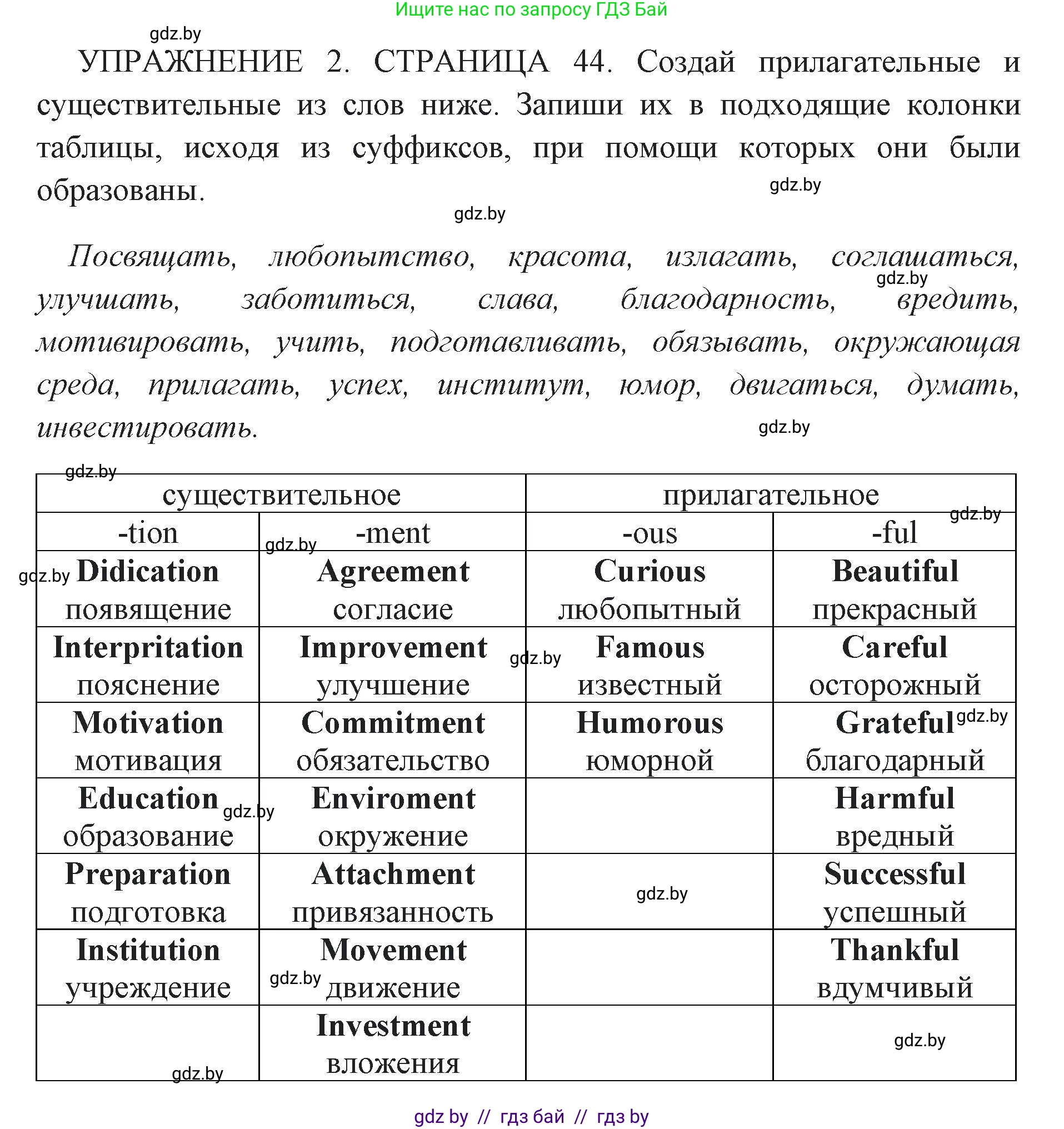 Английский язык (english), 10 класс рабочая тетрадь (activity book), авторы: Юхнель Наталья Валентиновна, Наумова Елена Георгиевна, Демченко Наталья Валентиновна, издательство Аверсэв, Минск, 2020, сиреневого цвета, Часть ( Part) 1, страница 44, номер 2, Решение 1