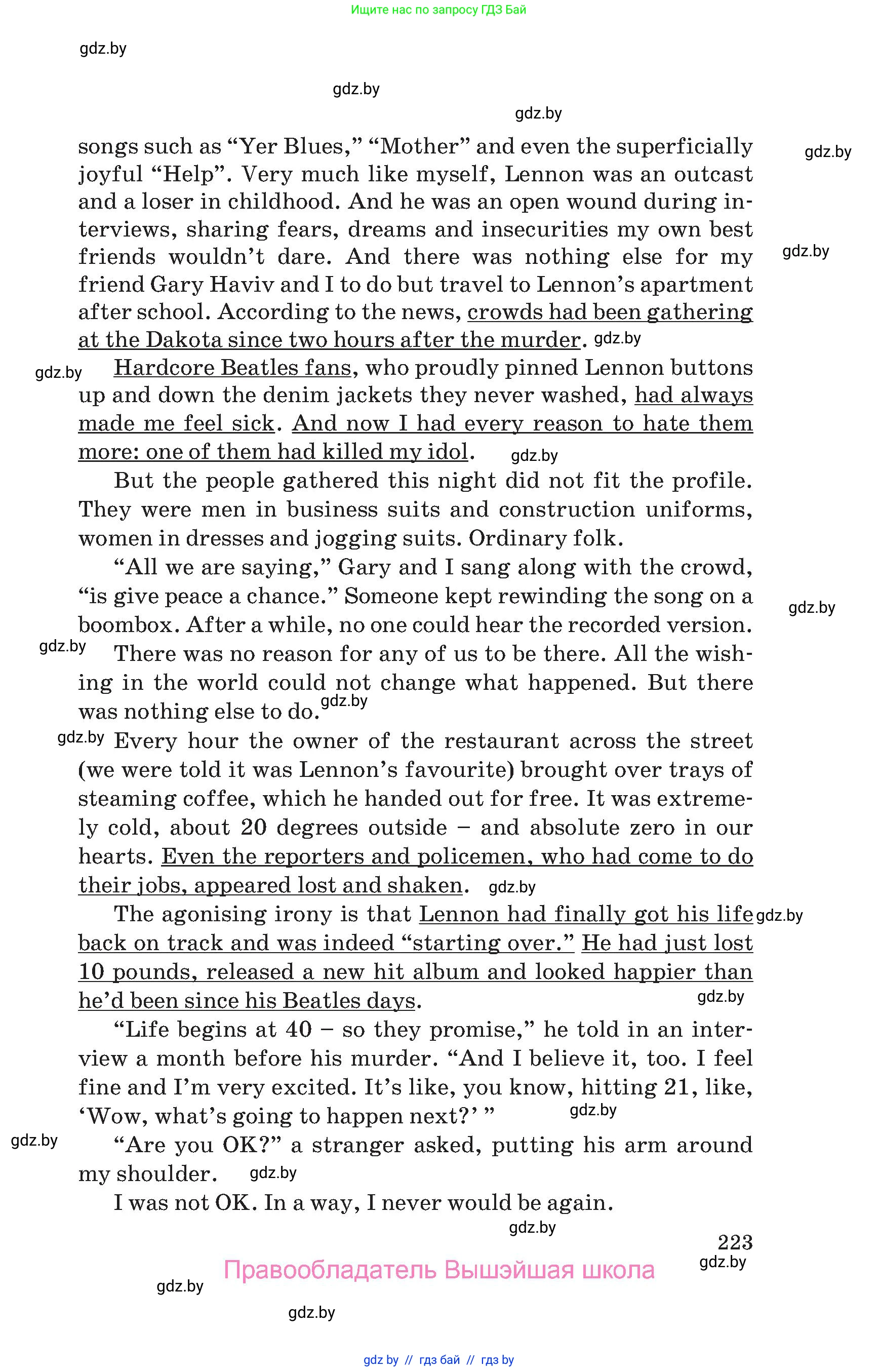 Английский язык (english), 10 класс Учебник (Student's book), авторы: Юхнель Наталья Валентиновна, Наумова Елена Георгиевна, Демченко Наталья Валентиновна, издательство Вышэйшая школа, Минск, 2019, страница 223