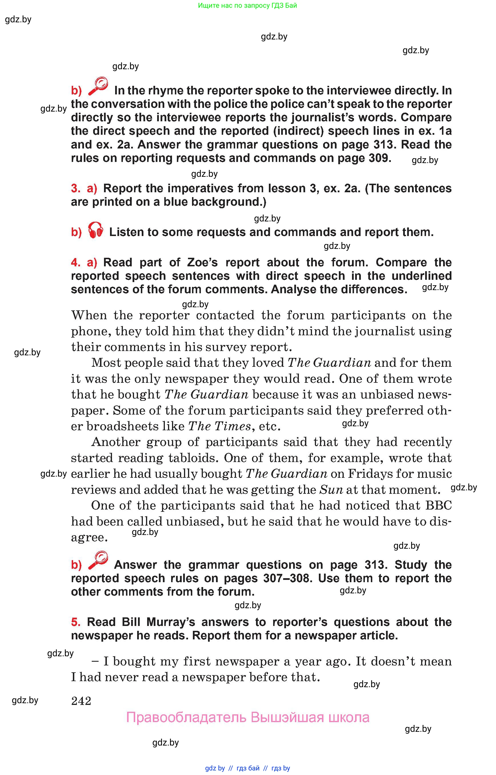 Английский язык (english), 10 класс Учебник (Student's book), авторы: Юхнель Наталья Валентиновна, Наумова Елена Георгиевна, Демченко Наталья Валентиновна, издательство Вышэйшая школа, Минск, 2019, страница 242