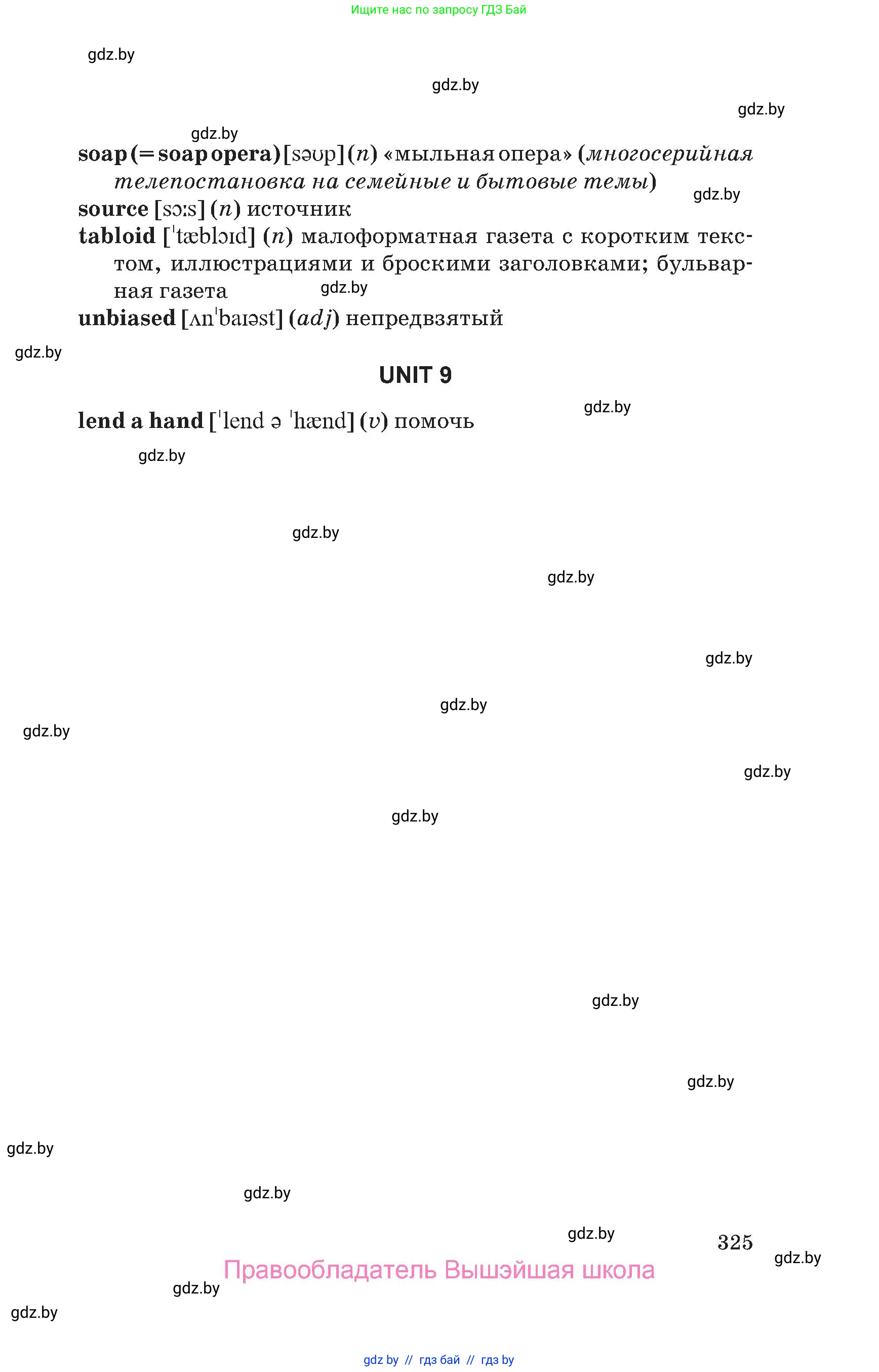 Английский язык (english), 10 класс Учебник (Student's book), авторы: Юхнель Наталья Валентиновна, Наумова Елена Георгиевна, Демченко Наталья Валентиновна, издательство Вышэйшая школа, Минск, 2019, страница 325