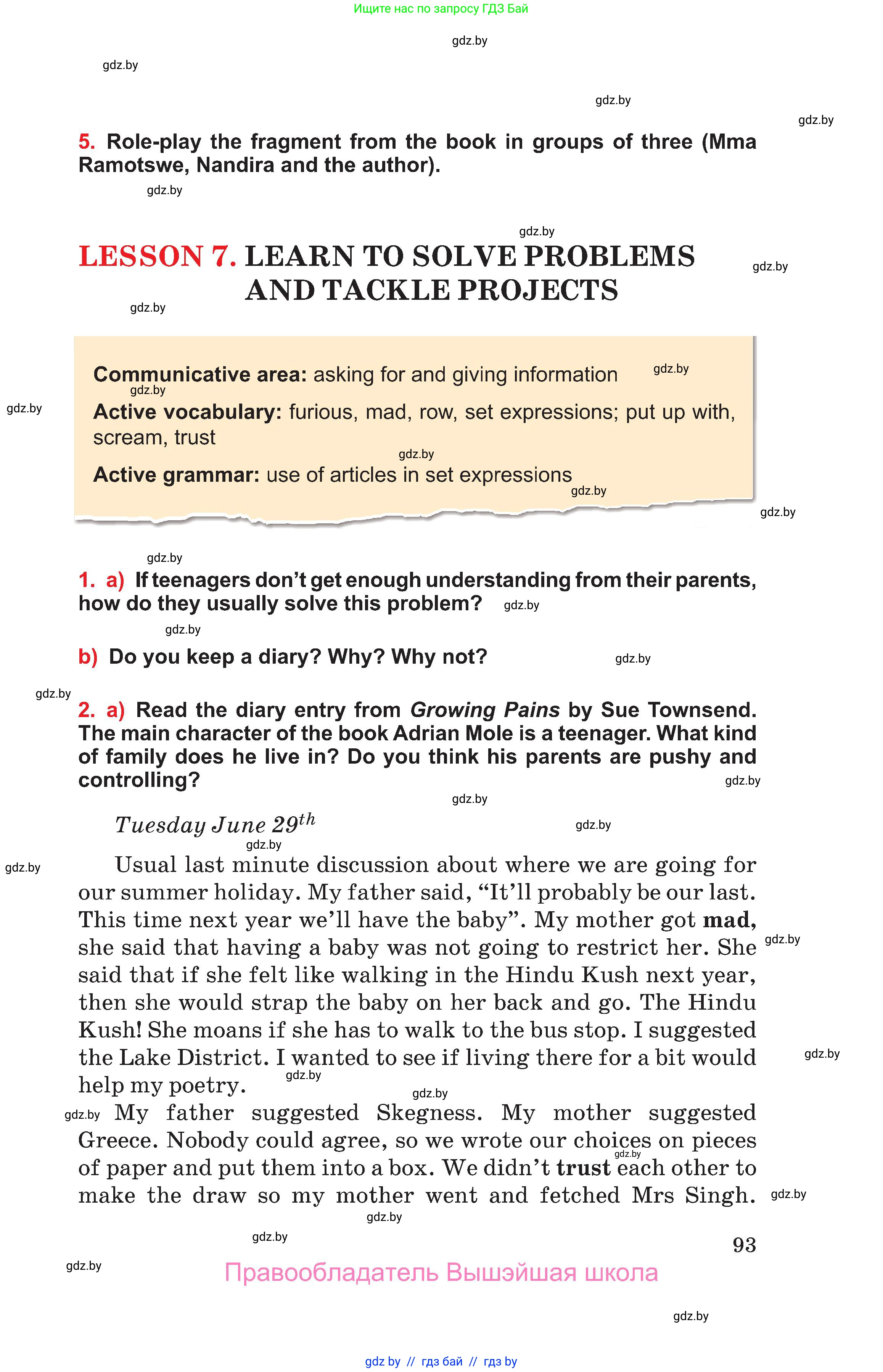 Английский язык (english), 10 класс Учебник (Student's book), авторы: Юхнель Наталья Валентиновна, Наумова Елена Георгиевна, Демченко Наталья Валентиновна, издательство Вышэйшая школа, Минск, 2019, страница 93