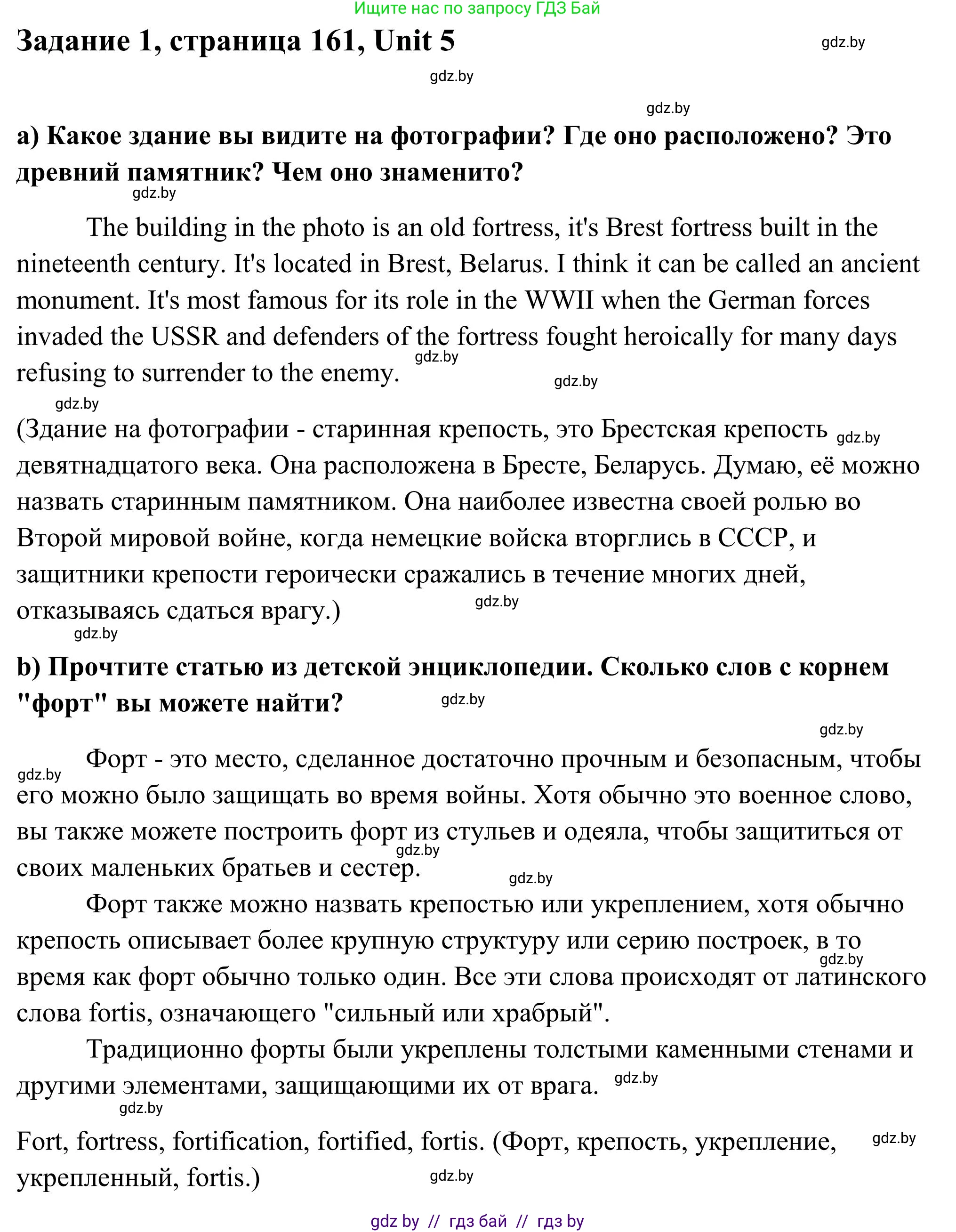 Английский язык (english), 10 класс Учебник (Student's book), авторы: Юхнель Наталья Валентиновна, Наумова Елена Георгиевна, Демченко Наталья Валентиновна, издательство Вышэйшая школа, Минск, 2019, страница 161, номер 1, Решение