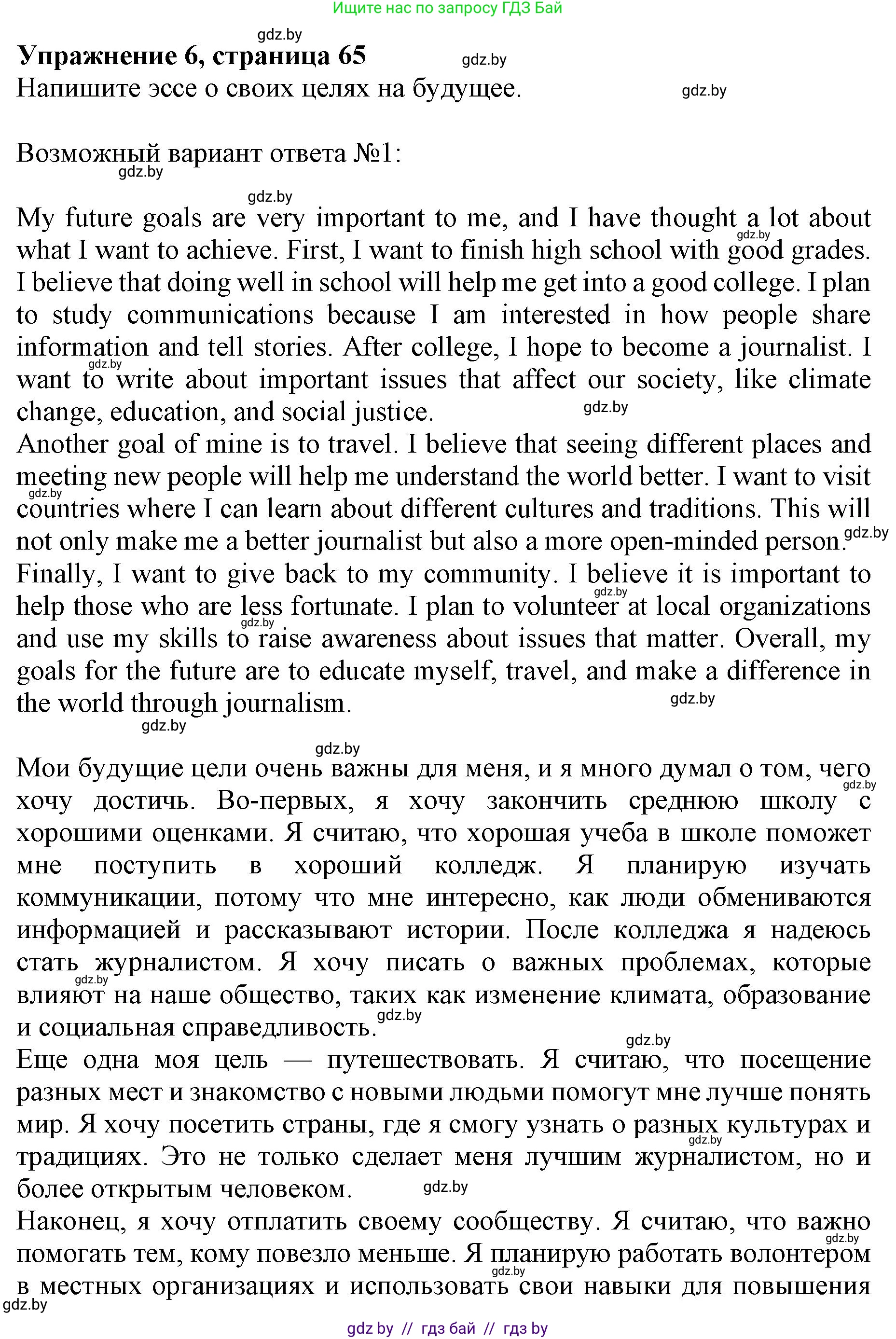 Английский язык (english), 10 класс Учебник (Student's book), авторы: Юхнель Наталья Валентиновна, Наумова Елена Георгиевна, Демченко Наталья Валентиновна, издательство Вышэйшая школа, Минск, 2019, страница 65, номер 6, Решение 2