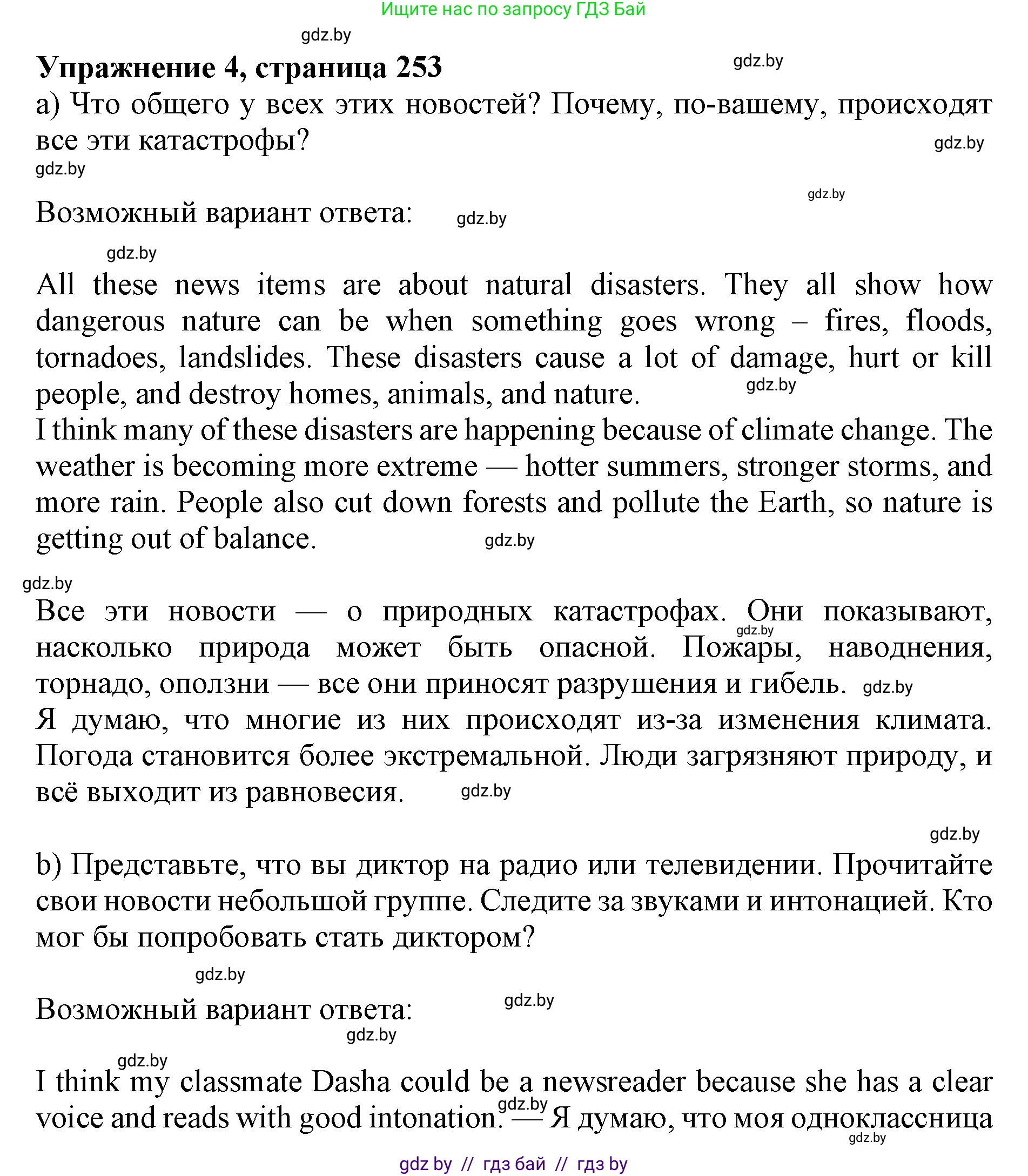 Английский язык (english), 10 класс Учебник (Student's book), авторы: Юхнель Наталья Валентиновна, Наумова Елена Георгиевна, Демченко Наталья Валентиновна, издательство Вышэйшая школа, Минск, 2019, страница 253, номер 4, Решение 2