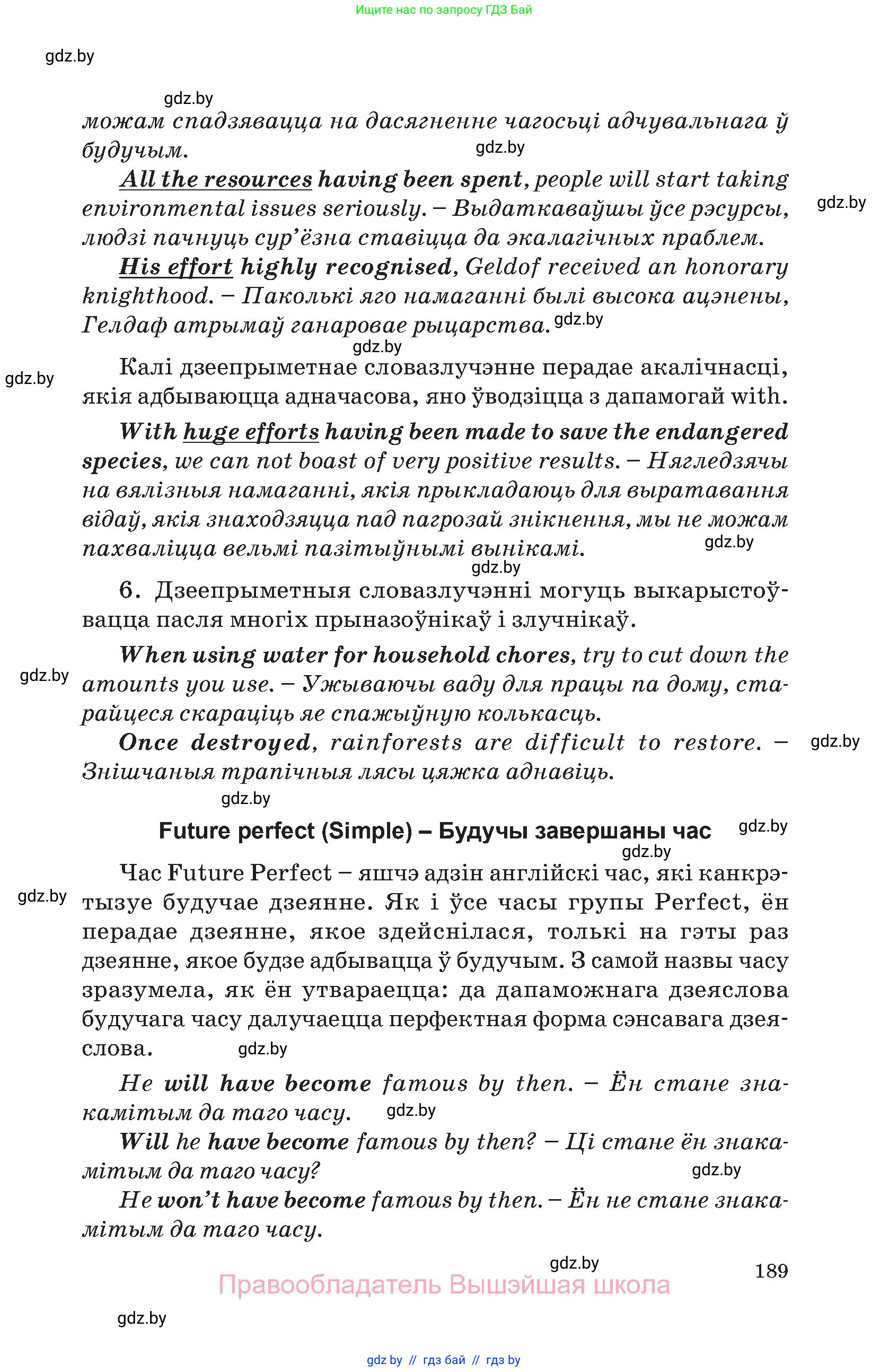 Английский язык (english), 11 класс Учебник (Student's book), авторы: Демченко Наталья Валентиновна, Бушуева Эдите Владиславовна, Севрюкова Татьяна Юрьевна, Лапицкая Людмила Михайловна (Lapitskaya Ludmila), Романчук Вероника Романовна, издательство Вышэйшая школа, Минск, 2022, розового цвета, страница 189