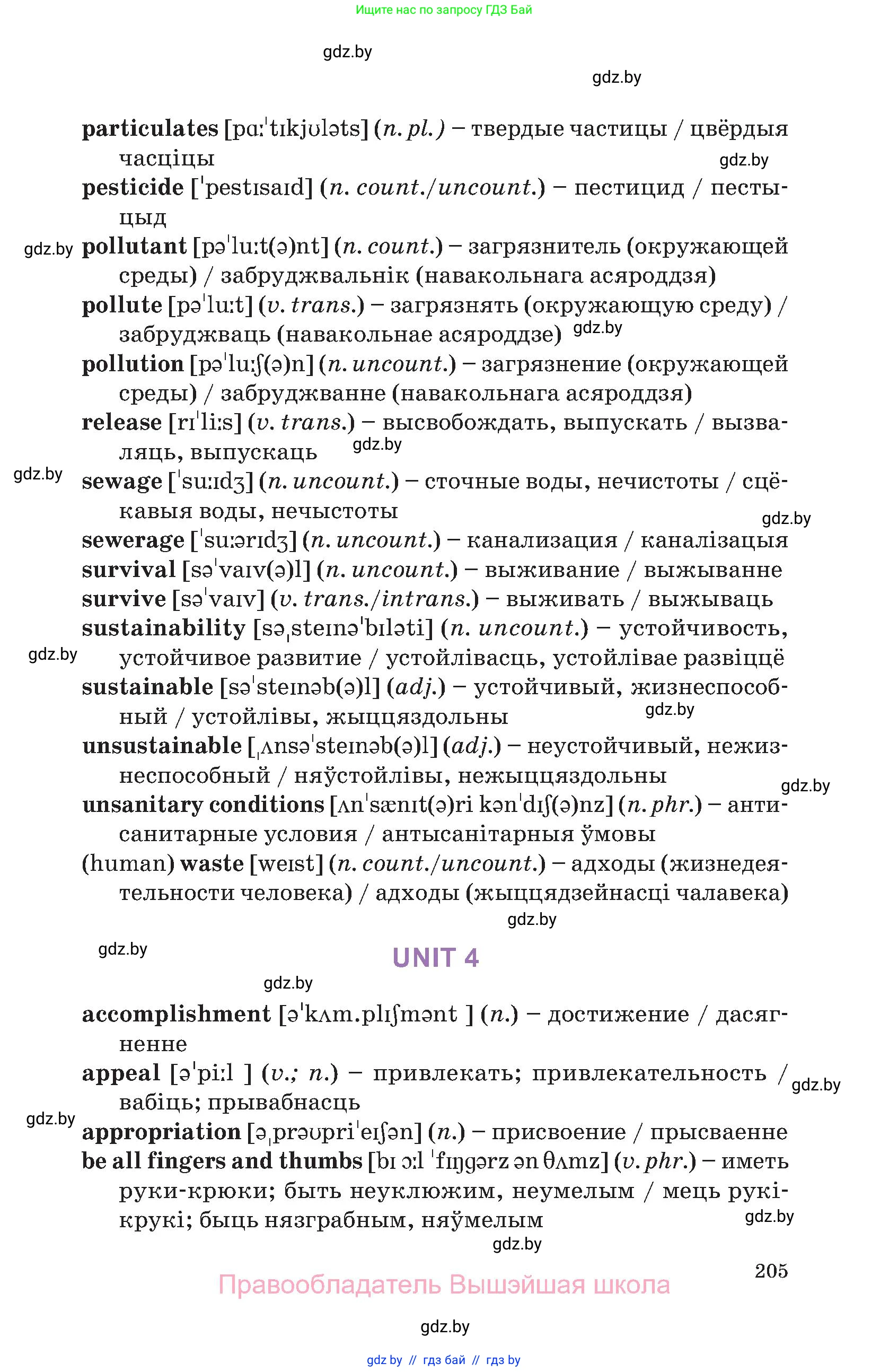 Английский язык (english), 11 класс Учебник (Student's book), авторы: Демченко Наталья Валентиновна, Бушуева Эдите Владиславовна, Севрюкова Татьяна Юрьевна, Лапицкая Людмила Михайловна (Lapitskaya Ludmila), Романчук Вероника Романовна, издательство Вышэйшая школа, Минск, 2022, розового цвета, страница 205