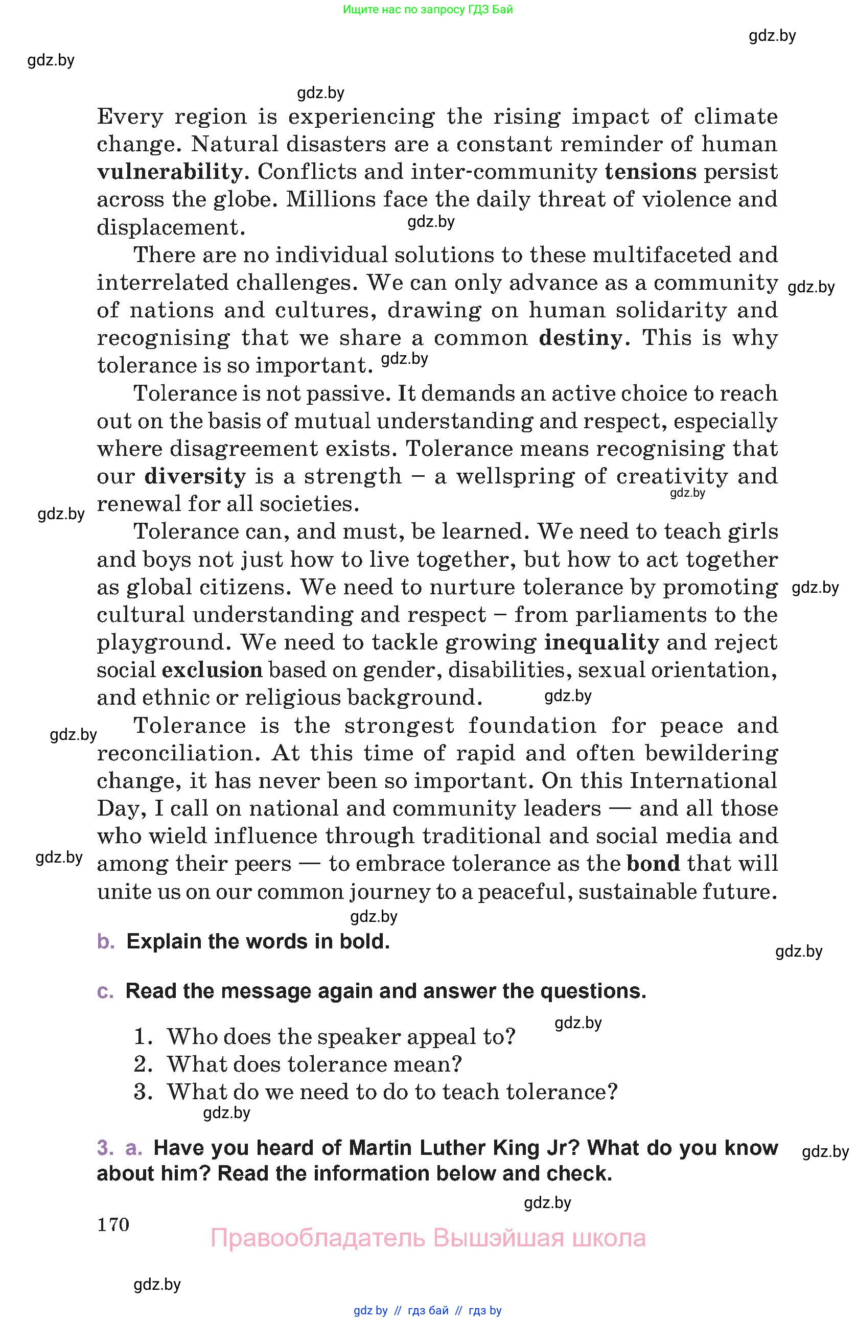 Английский язык (english), 11 класс Учебник (Student's book), авторы: Демченко Наталья Валентиновна, Бушуева Эдите Владиславовна, Севрюкова Татьяна Юрьевна, Лапицкая Людмила Михайловна (Lapitskaya Ludmila), Романчук Вероника Романовна, издательство Вышэйшая школа, Минск, 2022, розового цвета, Часть ( Part) 2, страница 170