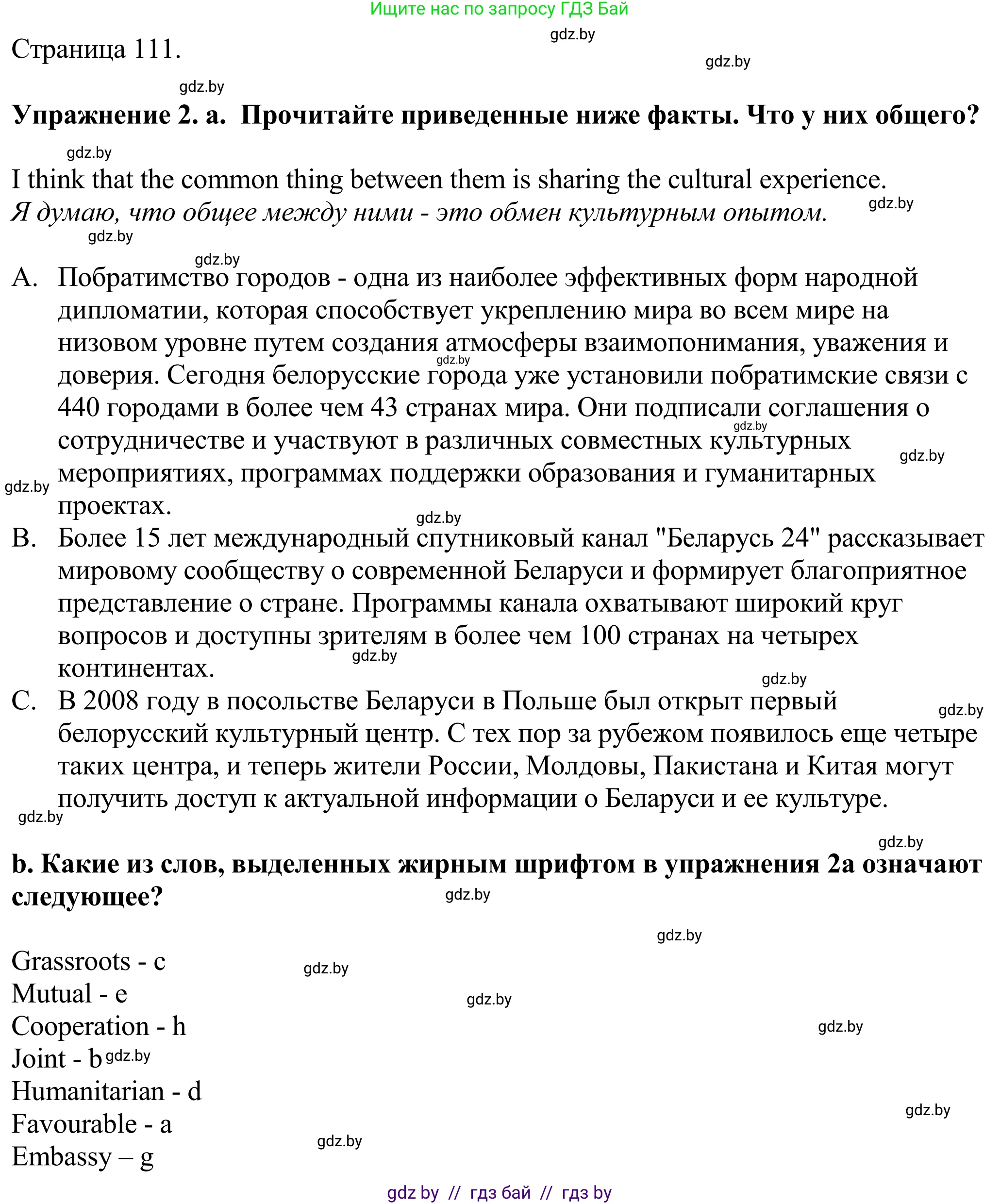 Английский язык (english), 11 класс Учебник (Student's book), авторы: Демченко Наталья Валентиновна, Бушуева Эдите Владиславовна, Севрюкова Татьяна Юрьевна, Лапицкая Людмила Михайловна (Lapitskaya Ludmila), Романчук Вероника Романовна, издательство Вышэйшая школа, Минск, 2022, розового цвета, Часть ( Part) 2, страница 111, номер 2, Решение 2