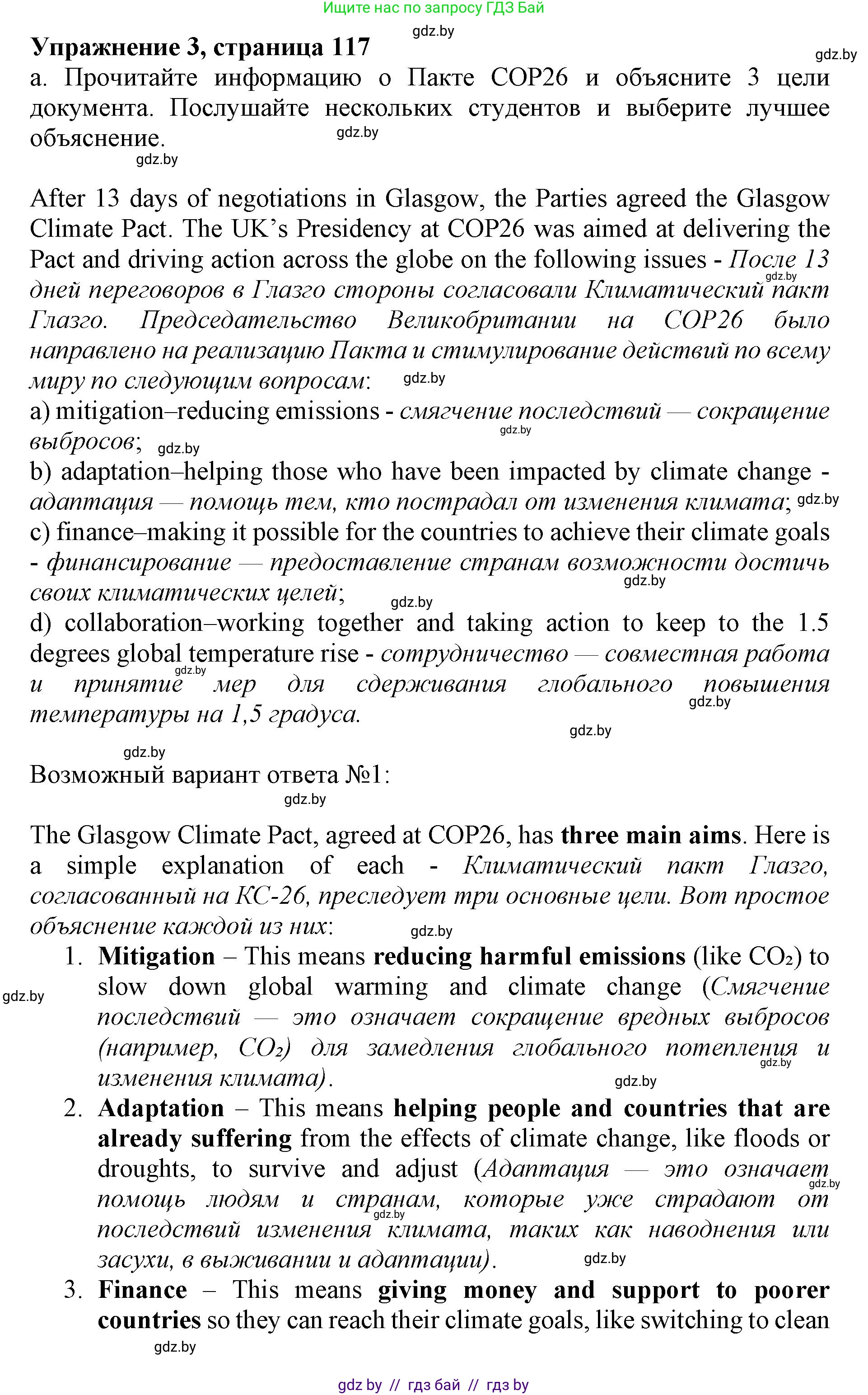 Английский язык (english), 11 класс Учебник (Student's book), авторы: Демченко Наталья Валентиновна, Бушуева Эдите Владиславовна, Севрюкова Татьяна Юрьевна, Лапицкая Людмила Михайловна (Lapitskaya Ludmila), Романчук Вероника Романовна, издательство Вышэйшая школа, Минск, 2022, розового цвета, Часть ( Part) 1, страница 117, номер 3, Решение 1