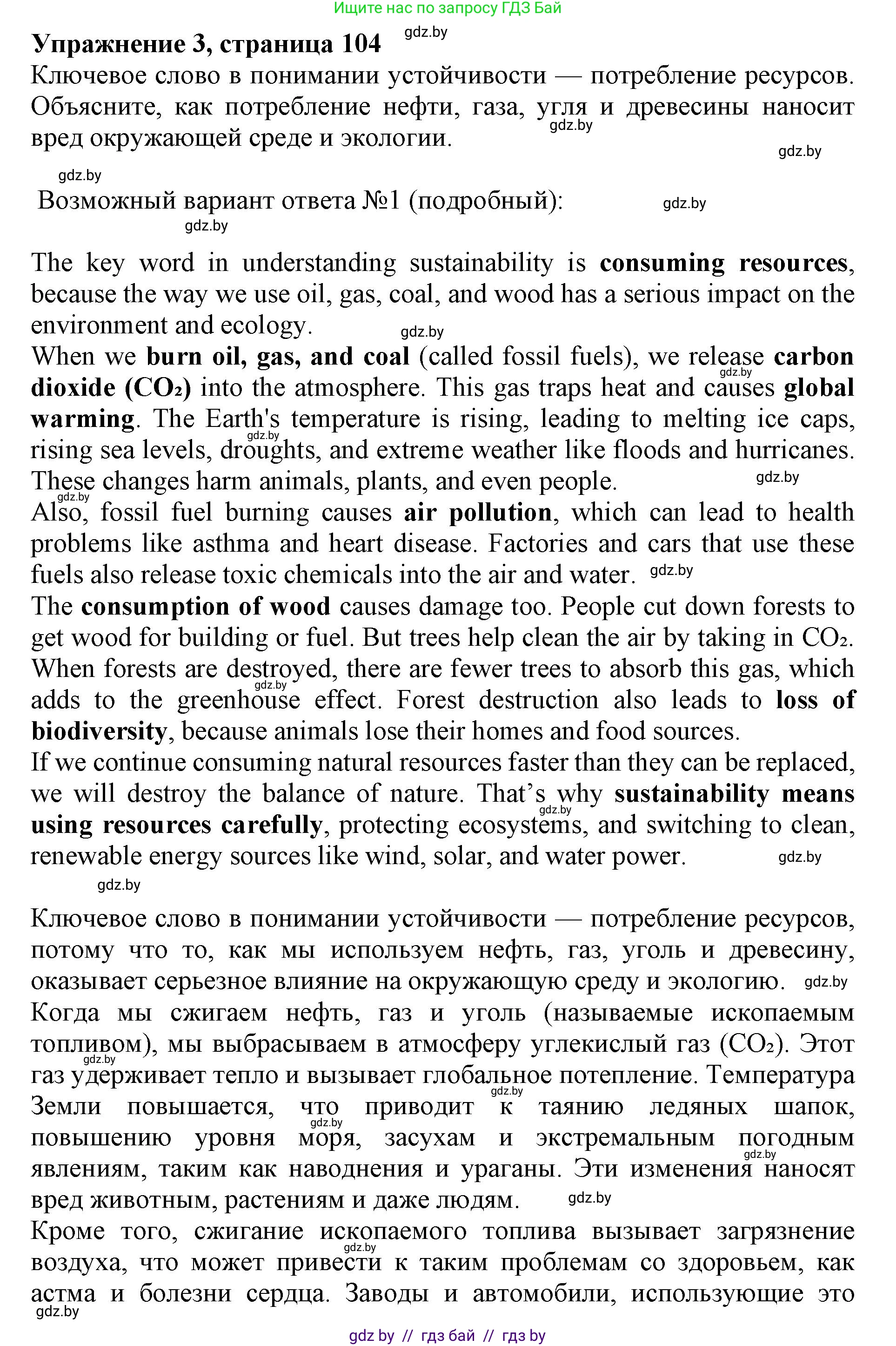 Английский язык (english), 11 класс Учебник (Student's book), авторы: Демченко Наталья Валентиновна, Бушуева Эдите Владиславовна, Севрюкова Татьяна Юрьевна, Лапицкая Людмила Михайловна (Lapitskaya Ludmila), Романчук Вероника Романовна, издательство Вышэйшая школа, Минск, 2022, розового цвета, Часть ( Part) 1, страница 104, номер 3, Решение 1