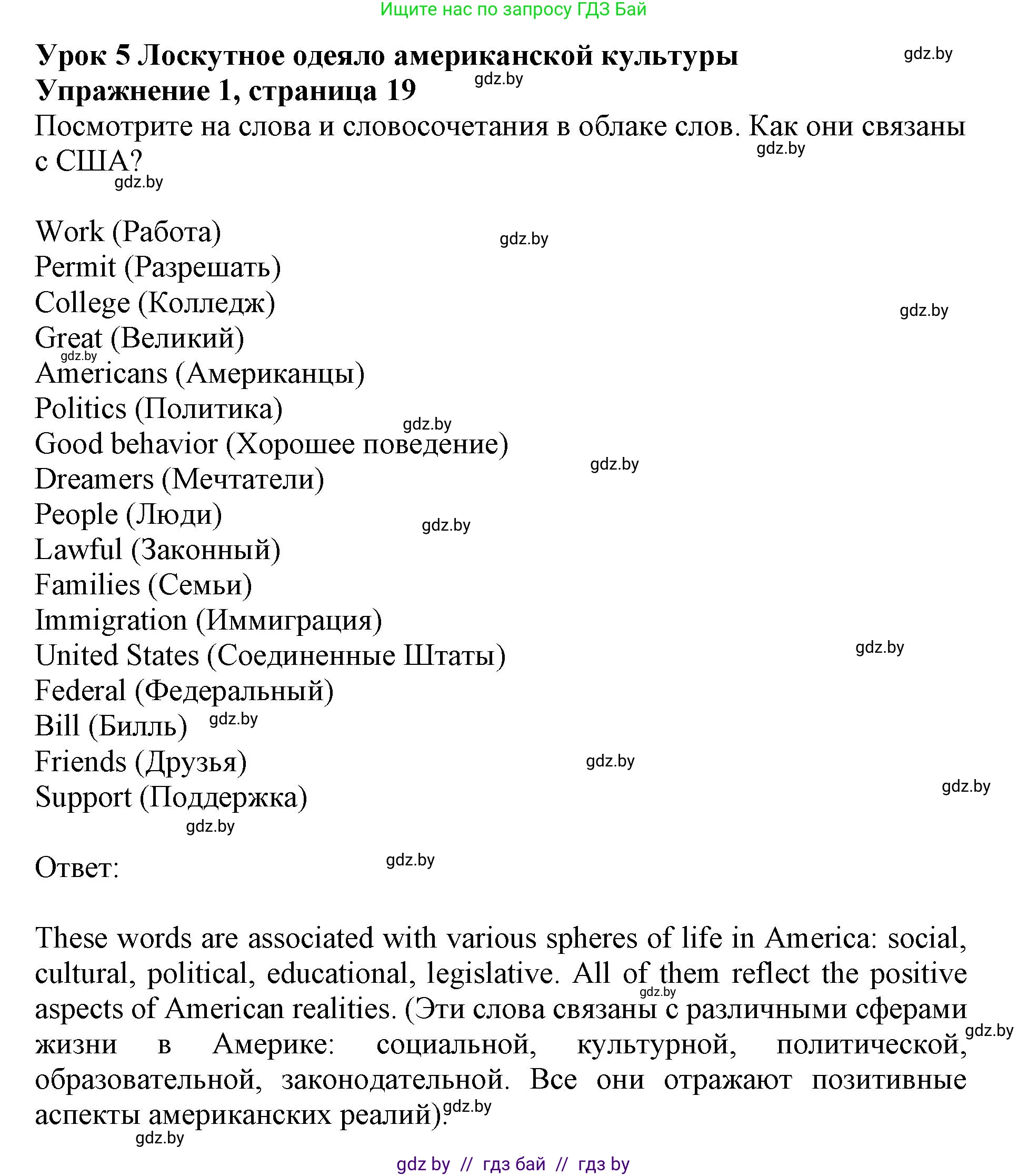 Английский язык (english), 11 класс Учебник (Student's book), авторы: Демченко Наталья Валентиновна, Бушуева Эдите Владиславовна, Севрюкова Татьяна Юрьевна, Лапицкая Людмила Михайловна (Lapitskaya Ludmila), Романчук Вероника Романовна, издательство Вышэйшая школа, Минск, 2022, розового цвета, Часть ( Part) 2, страница 19, номер 1, Решение 1