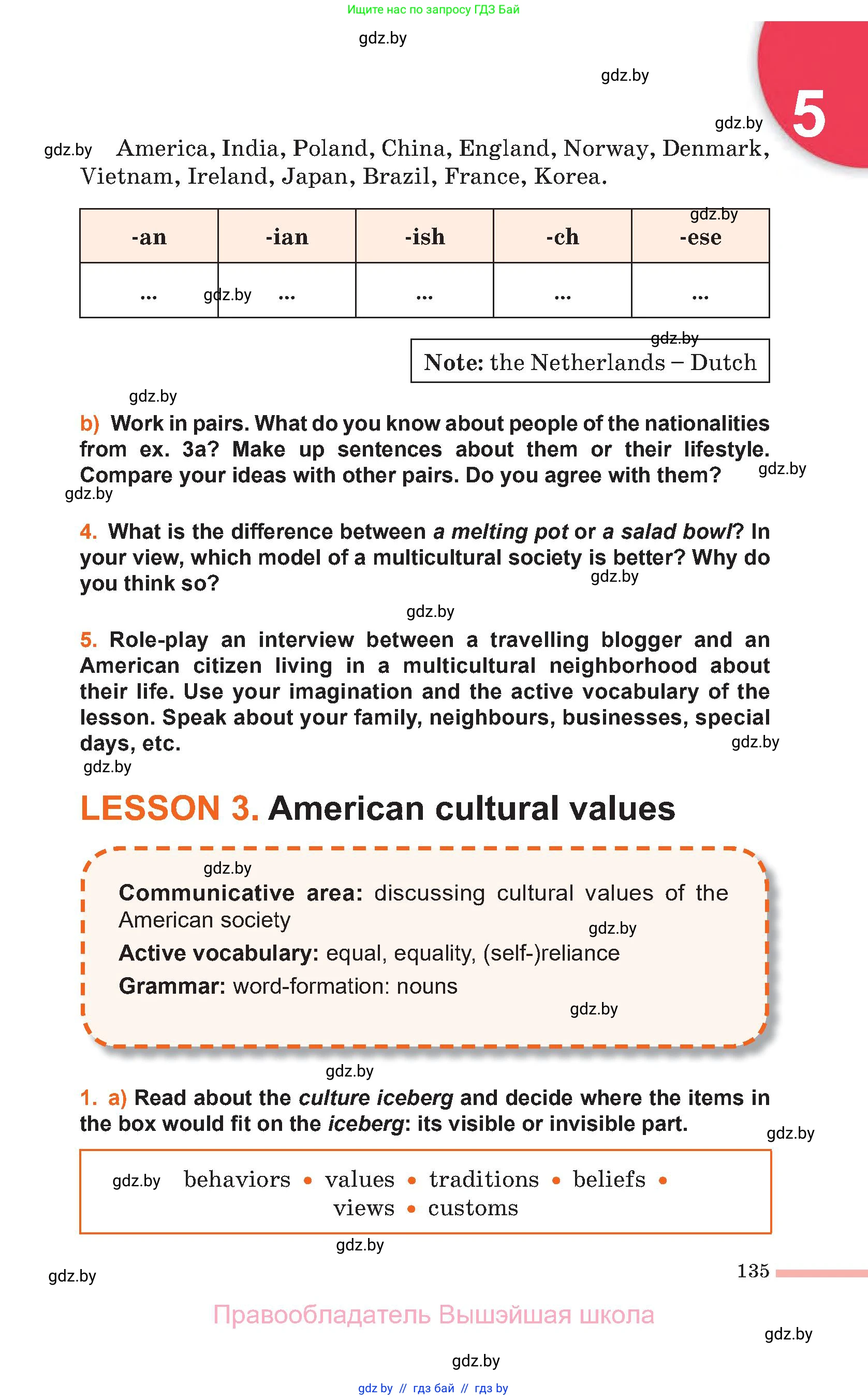 Английский язык (english), 11 класс Учебник (Student's book), авторы: Юхнель Наталья Валентиновна, Демченко Наталья Валентиновна, Романчук Вероника Романовна, Малиновская Елена Александровна, Севрюкова Татьяна Юрьевна, Бушуева Эдите Владиславовна, Наумова Елена Георгиевна, Яковчиц Т Н, издательство Вышэйшая школа, Минск, 2021, бирюзового цвета, страница 135