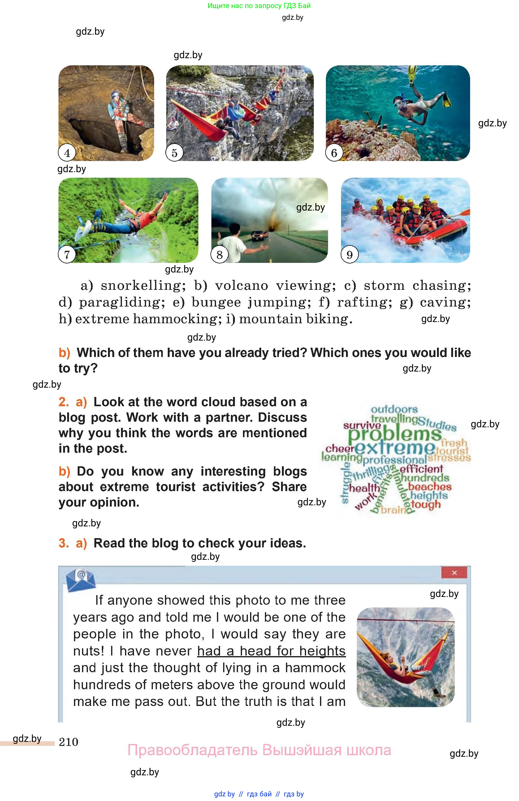 Английский язык (english), 11 класс Учебник (Student's book), авторы: Юхнель Наталья Валентиновна, Демченко Наталья Валентиновна, Романчук Вероника Романовна, Малиновская Елена Александровна, Севрюкова Татьяна Юрьевна, Бушуева Эдите Владиславовна, Наумова Елена Георгиевна, Яковчиц Т Н, издательство Вышэйшая школа, Минск, 2021, бирюзового цвета, страница 210