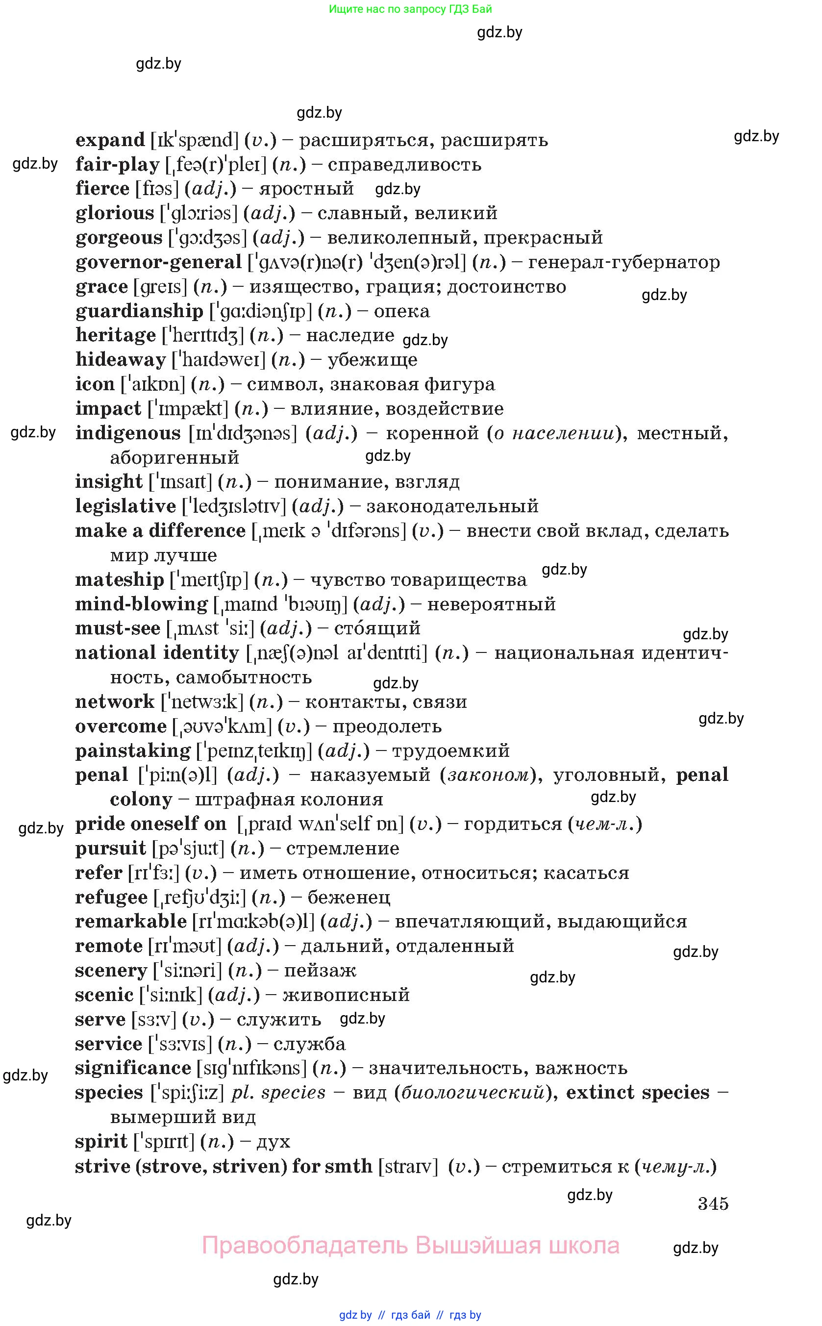 Английский язык (english), 11 класс Учебник (Student's book), авторы: Юхнель Наталья Валентиновна, Демченко Наталья Валентиновна, Романчук Вероника Романовна, Малиновская Елена Александровна, Севрюкова Татьяна Юрьевна, Бушуева Эдите Владиславовна, Наумова Елена Георгиевна, Яковчиц Т Н, издательство Вышэйшая школа, Минск, 2021, бирюзового цвета, страница 345