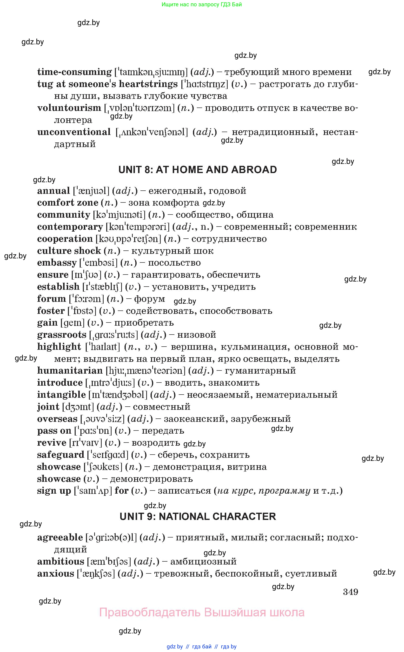 Английский язык (english), 11 класс Учебник (Student's book), авторы: Юхнель Наталья Валентиновна, Демченко Наталья Валентиновна, Романчук Вероника Романовна, Малиновская Елена Александровна, Севрюкова Татьяна Юрьевна, Бушуева Эдите Владиславовна, Наумова Елена Георгиевна, Яковчиц Т Н, издательство Вышэйшая школа, Минск, 2021, бирюзового цвета, страница 349
