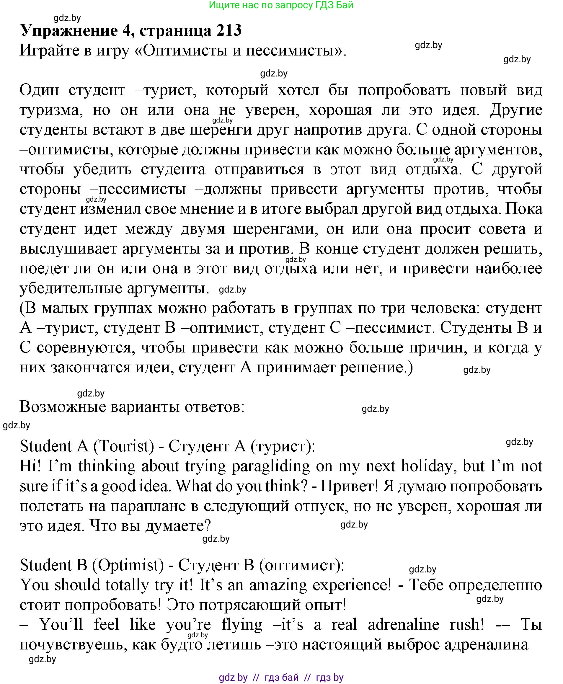 Английский язык (english), 11 класс Учебник (Student's book), авторы: Юхнель Наталья Валентиновна, Демченко Наталья Валентиновна, Романчук Вероника Романовна, Малиновская Елена Александровна, Севрюкова Татьяна Юрьевна, Бушуева Эдите Владиславовна, Наумова Елена Георгиевна, Яковчиц Т Н, издательство Вышэйшая школа, Минск, 2021, бирюзового цвета, страница 213, номер 4, Решение 2