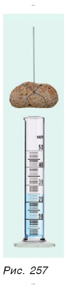 Рис. 257. Предложите и опишите способ измерения объема твердого тела, которое невозможно поместить в мензурку
