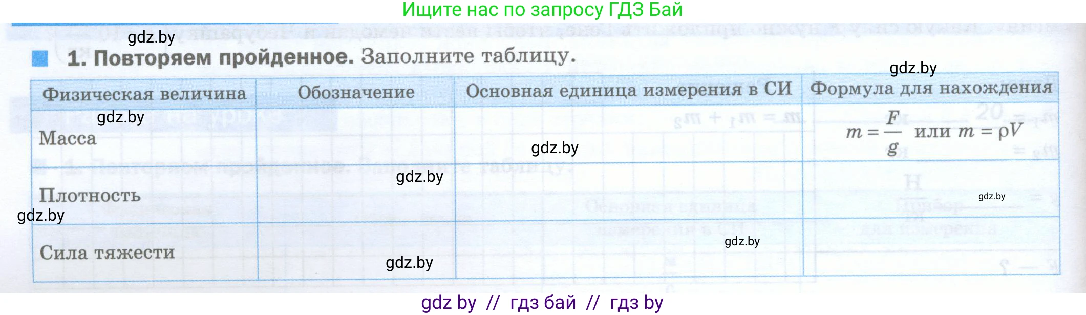 Физика, 7 класс обучающая тетрадь, авторы: Шабусов Анатолий Константинович, Дубина Максим Викторович, Батурчик Борис Петрович, издательство Новое знание, Минск, 2021, жёлтого цвета, страница 54, номер 1, Условие