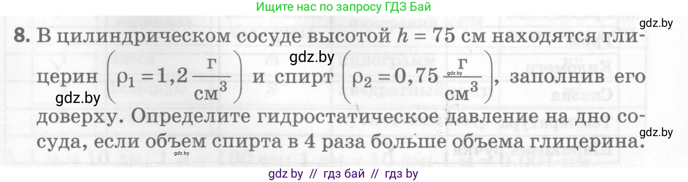 Физика, 7 класс Самостоятельные и контрольные работы, автор: Шабусов Анатолий Константинович, издательство Новое знание, Минск, 2021, салатового цвета, страница 77, номер 8, Условие