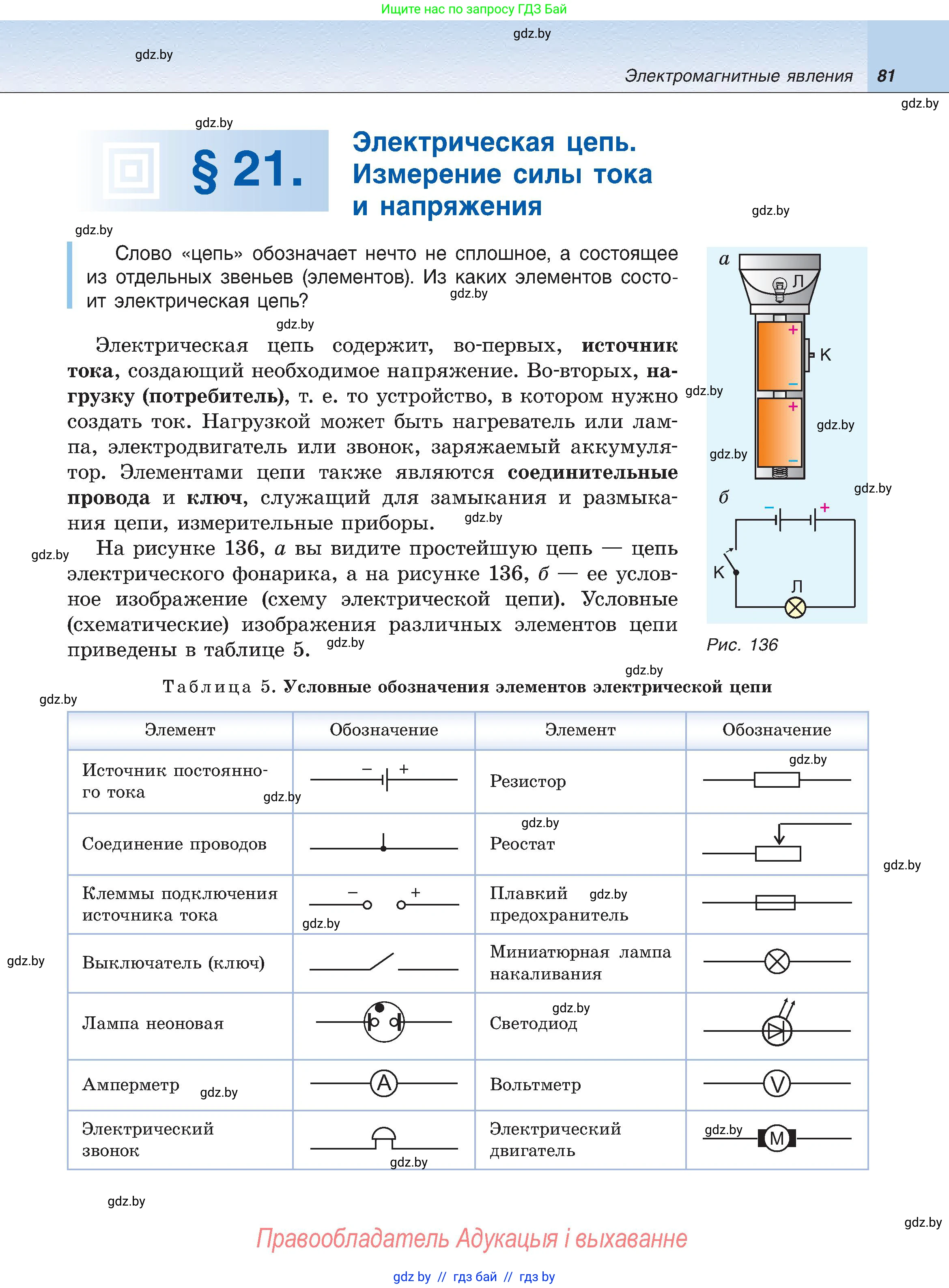 Физика, 8 класс Учебник, авторы: Исаченкова Лариса Артёмовна, Громыко Елена Владимировна, Дорофейчик Владимир Владимирович, Лещинский Юрий Дмитриевич, издательство Адукацыя i выхаванне, Минск, 2024, страница 81