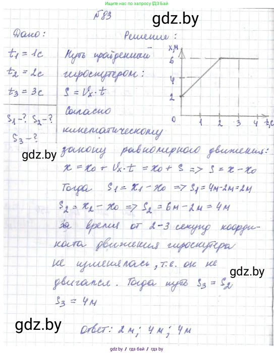 Физика, 9 класс Сборник задач, авторы: Исаченкова Лариса Артёмовна, Дорофейчик Владимир Владимирович, Захаревич Екатерина Васильевна, Пальчик Геннадий Владимирович, издательство Аверсэв, Минск, 2021, страница 24, номер 83, Решение 2