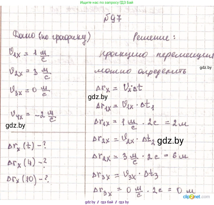 Физика, 9 класс Сборник задач, авторы: Исаченкова Лариса Артёмовна, Дорофейчик Владимир Владимирович, Захаревич Екатерина Васильевна, Пальчик Геннадий Владимирович, издательство Аверсэв, Минск, 2021, страница 29, номер 97, Решение 2