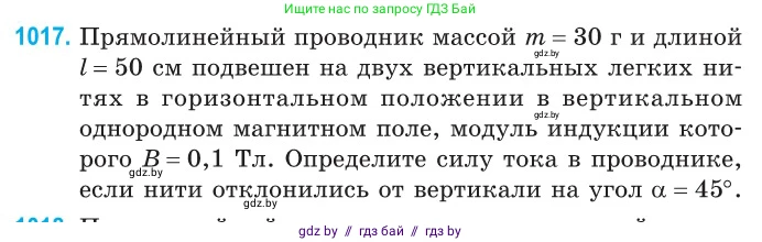 Физика, 10 класс Сборник задач, авторы: Дорофейчик Владимир Владимирович, Белая Ольга Николаевна, издательство Национальный институт образования, Минск, 2022, страница 227, номер 1017, Условие