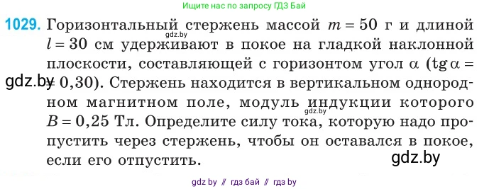 Физика, 10 класс Сборник задач, авторы: Дорофейчик Владимир Владимирович, Белая Ольга Николаевна, издательство Национальный институт образования, Минск, 2022, страница 230, номер 1029, Условие