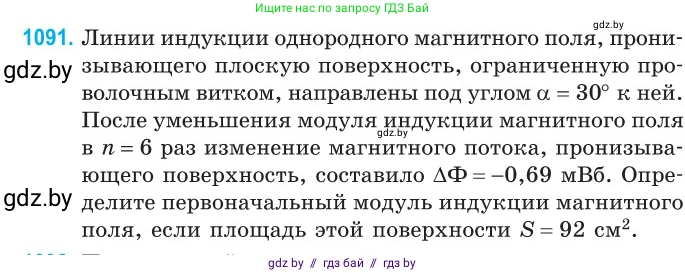 Физика, 10 класс Сборник задач, авторы: Дорофейчик Владимир Владимирович, Белая Ольга Николаевна, издательство Национальный институт образования, Минск, 2022, страница 248, номер 1091, Условие