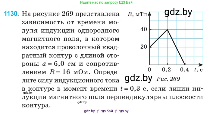 Физика, 10 класс Сборник задач, авторы: Дорофейчик Владимир Владимирович, Белая Ольга Николаевна, издательство Национальный институт образования, Минск, 2022, страница 257, номер 1130, Условие