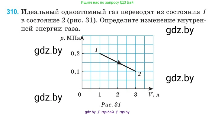 Физика, 10 класс Сборник задач, авторы: Дорофейчик Владимир Владимирович, Белая Ольга Николаевна, издательство Национальный институт образования, Минск, 2022, страница 62, номер 310, Условие