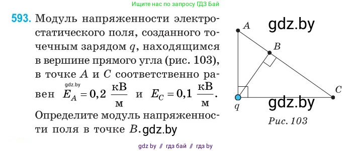Физика, 10 класс Сборник задач, авторы: Дорофейчик Владимир Владимирович, Белая Ольга Николаевна, издательство Национальный институт образования, Минск, 2022, страница 128, номер 593, Условие