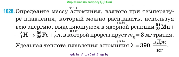 Физика, 11 класс Сборник задач, авторы: Дорофейчик Владимир Владимирович, Силенков Михаил Анатольевич, издательство Национальный институт образования, Минск, 2023, страница 285, номер 1028, Условие