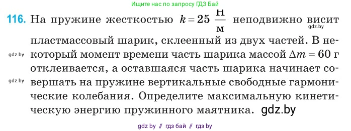 Физика, 11 класс Сборник задач, авторы: Дорофейчик Владимир Владимирович, Силенков Михаил Анатольевич, издательство Национальный институт образования, Минск, 2023, страница 37, номер 116, Условие