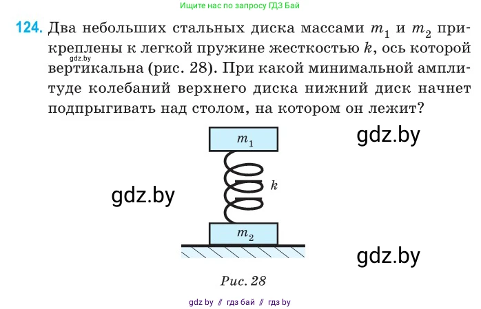 Физика, 11 класс Сборник задач, авторы: Дорофейчик Владимир Владимирович, Силенков Михаил Анатольевич, издательство Национальный институт образования, Минск, 2023, страница 40, номер 124, Условие