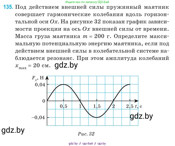 Физика, 11 класс Сборник задач, авторы: Дорофейчик Владимир Владимирович, Силенков Михаил Анатольевич, издательство Национальный институт образования, Минск, 2023, страница 43, номер 135, Условие