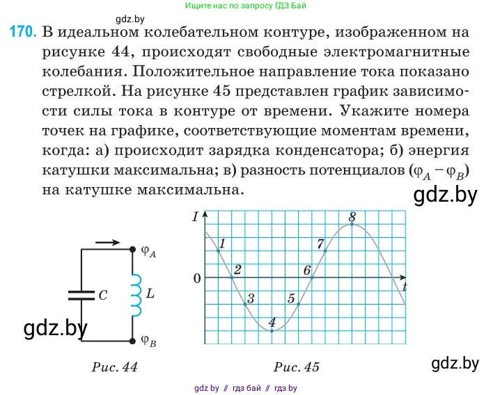 Физика, 11 класс Сборник задач, авторы: Дорофейчик Владимир Владимирович, Силенков Михаил Анатольевич, издательство Национальный институт образования, Минск, 2023, страница 55, номер 170, Условие