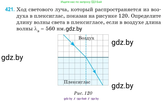 Физика, 11 класс Сборник задач, авторы: Дорофейчик Владимир Владимирович, Силенков Михаил Анатольевич, издательство Национальный институт образования, Минск, 2023, страница 132, номер 421, Условие