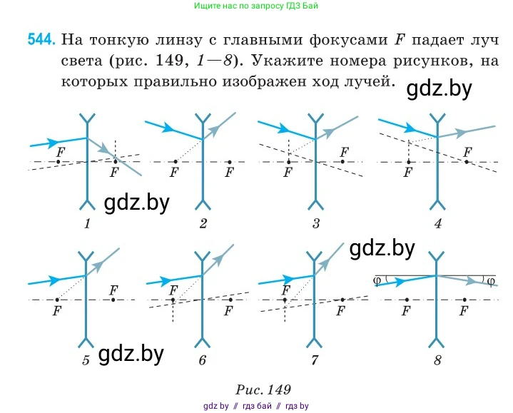 Физика, 11 класс Сборник задач, авторы: Дорофейчик Владимир Владимирович, Силенков Михаил Анатольевич, издательство Национальный институт образования, Минск, 2023, страница 164, номер 544, Условие