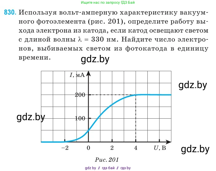 Физика, 11 класс Сборник задач, авторы: Дорофейчик Владимир Владимирович, Силенков Михаил Анатольевич, издательство Национальный институт образования, Минск, 2023, страница 237, номер 830, Условие