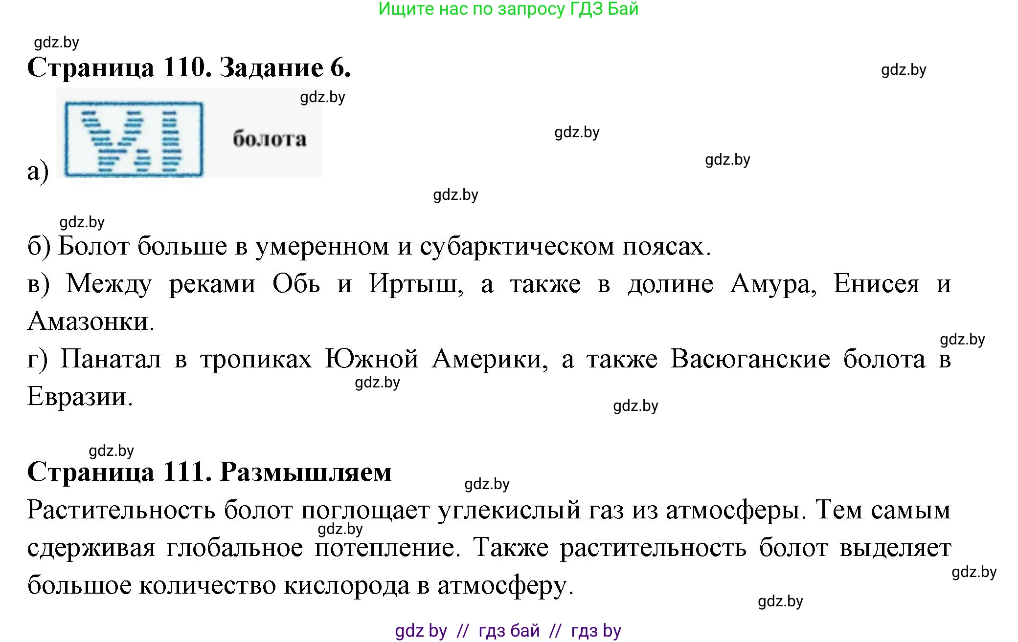 География, 6 класс рабочая тетрадь, авторы: Кольмакова Елена Генадьевна, Пикулик Валентина Владимировна, издательство Аверсэв, Минск, 2022, бирюзового цвета, страница 110, номер 6, Решение