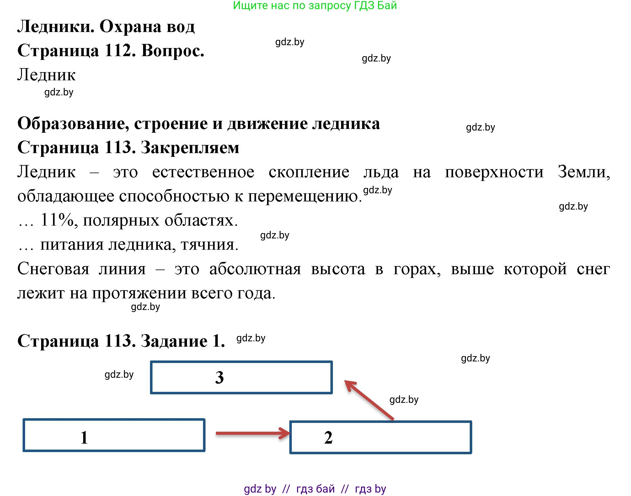 География, 6 класс рабочая тетрадь, авторы: Кольмакова Елена Генадьевна, Пикулик Валентина Владимировна, издательство Аверсэв, Минск, 2022, бирюзового цвета, страница 113, номер 1, Решение