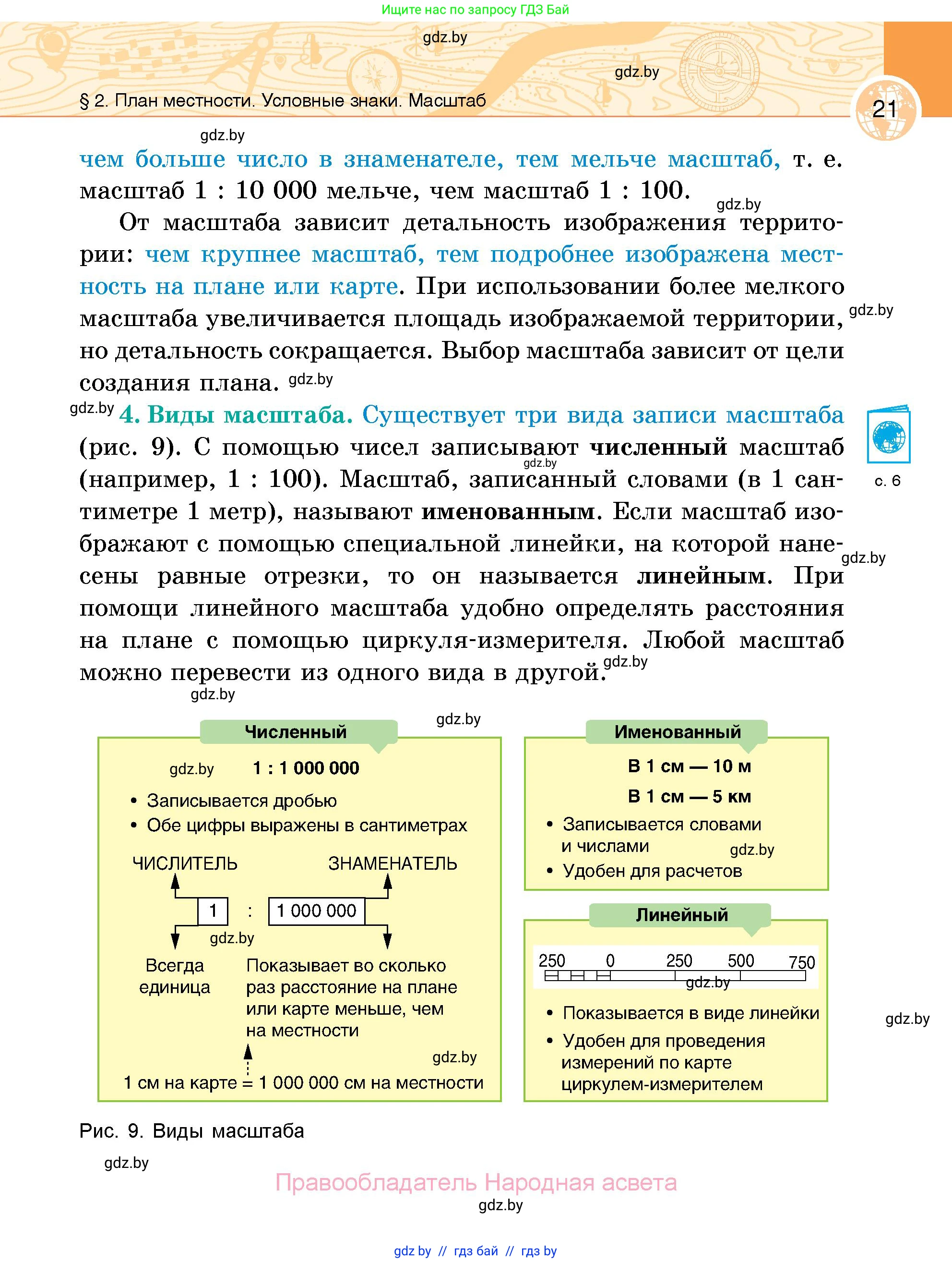 География, 6 класс Учебник, авторы: Кольмакова Елена Генадьевна, Пикулик Валентина Владимировна, издательство Народная асвета, Минск, 2022, страница 21