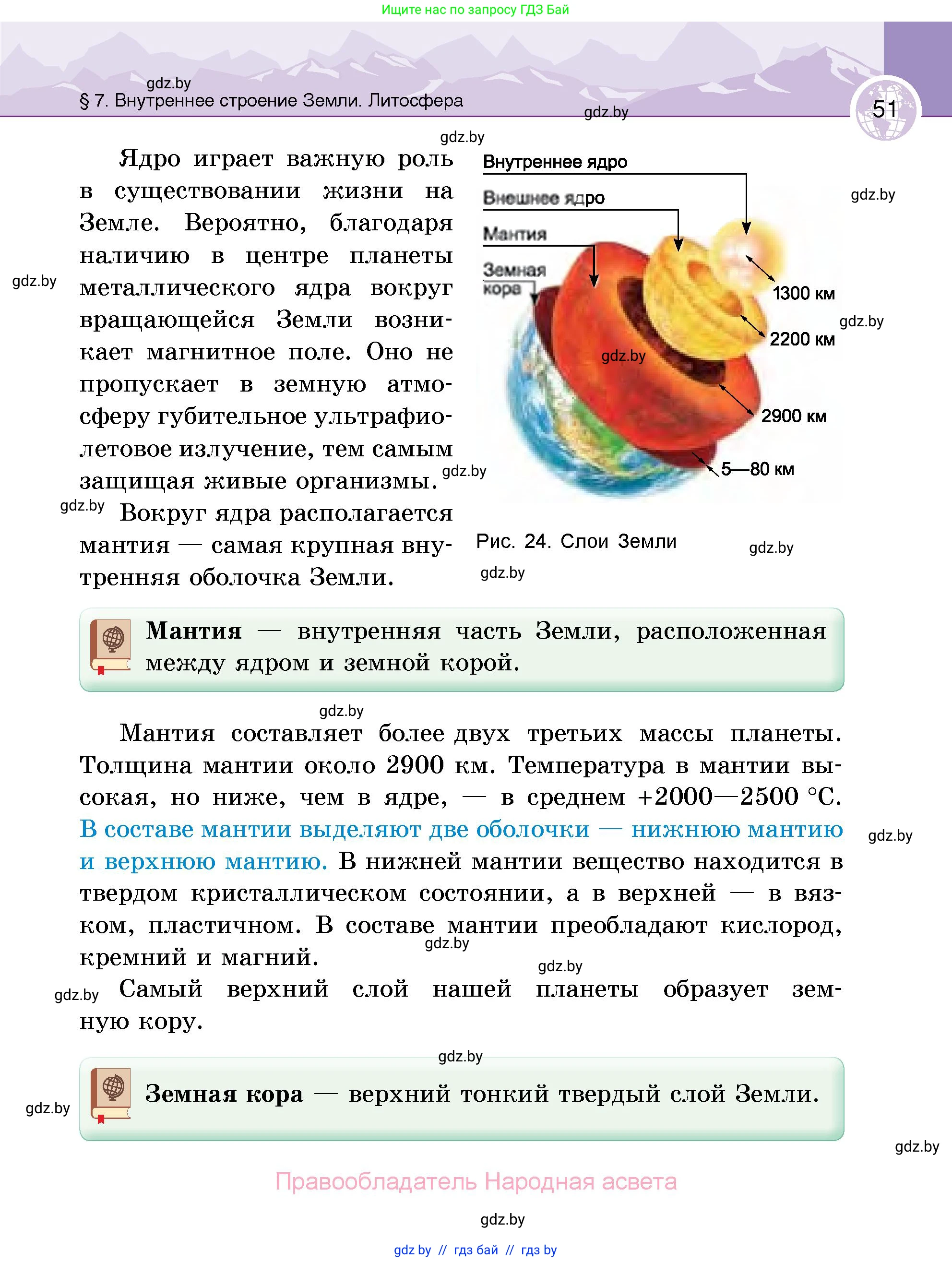 География, 6 класс Учебник, авторы: Кольмакова Елена Генадьевна, Пикулик Валентина Владимировна, издательство Народная асвета, Минск, 2022, страница 51